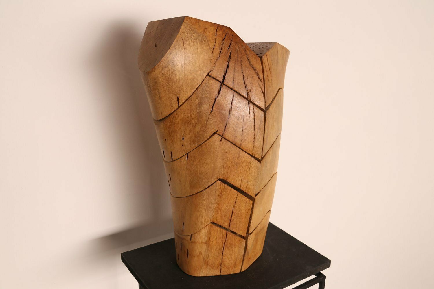 Handcrafted Wooden Sculpture ' Torse Torreador ' In Oak  By Artist Claudio Di Placido  France