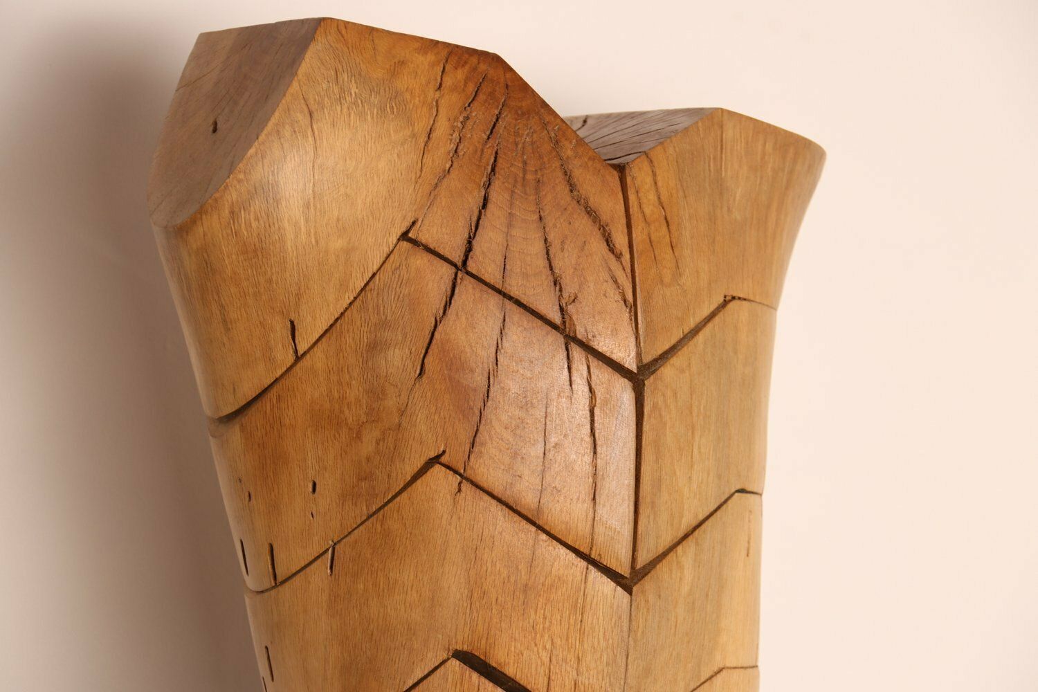 photo vinterior Handcrafted Wooden Sculpture ' Torse Torreador ' In Oak  By Artist Claudio Di Placido  France