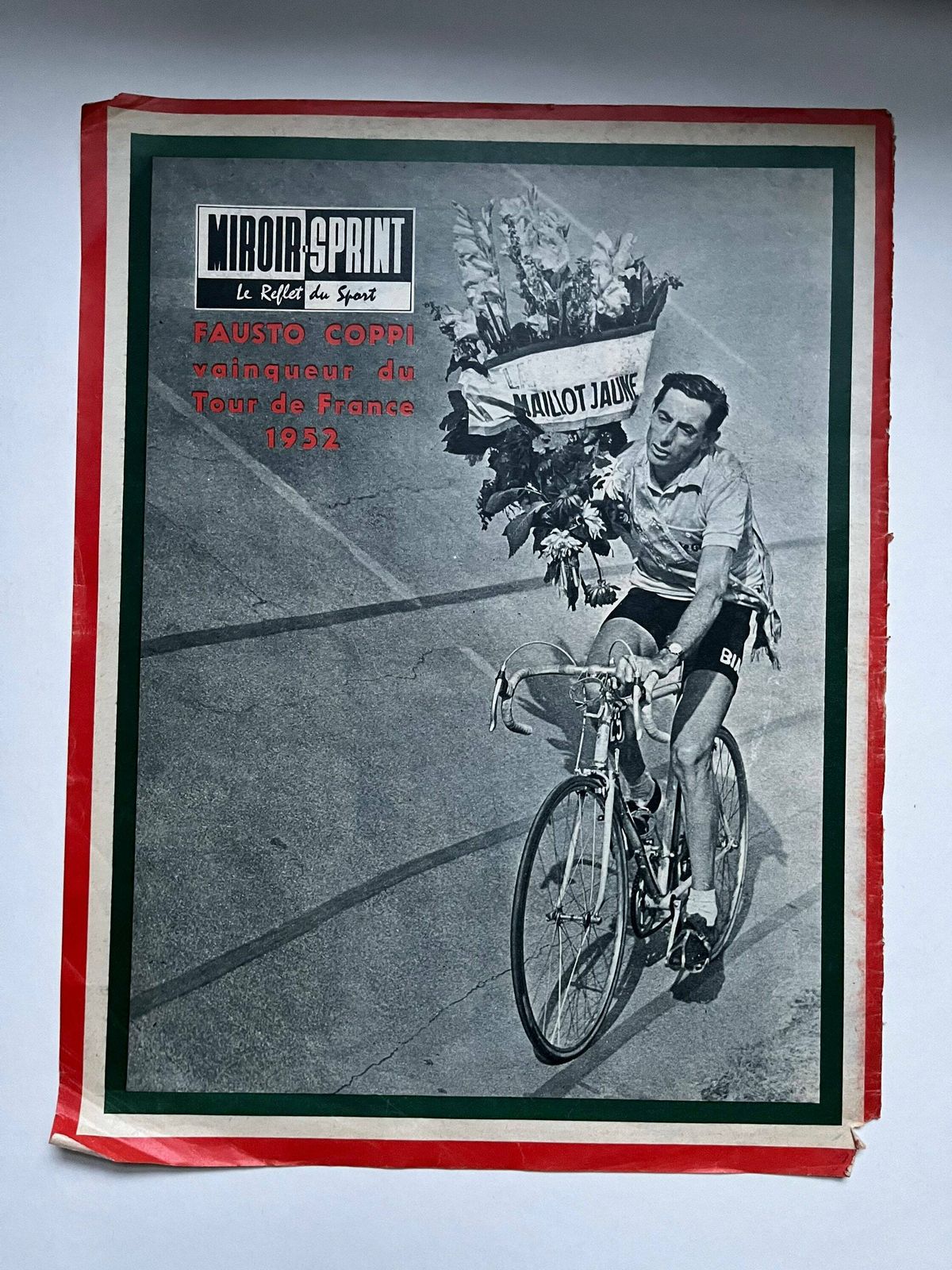 Fausto Coppi / Bianchi Original Vintage Cycling Print 1960 photo furniture
