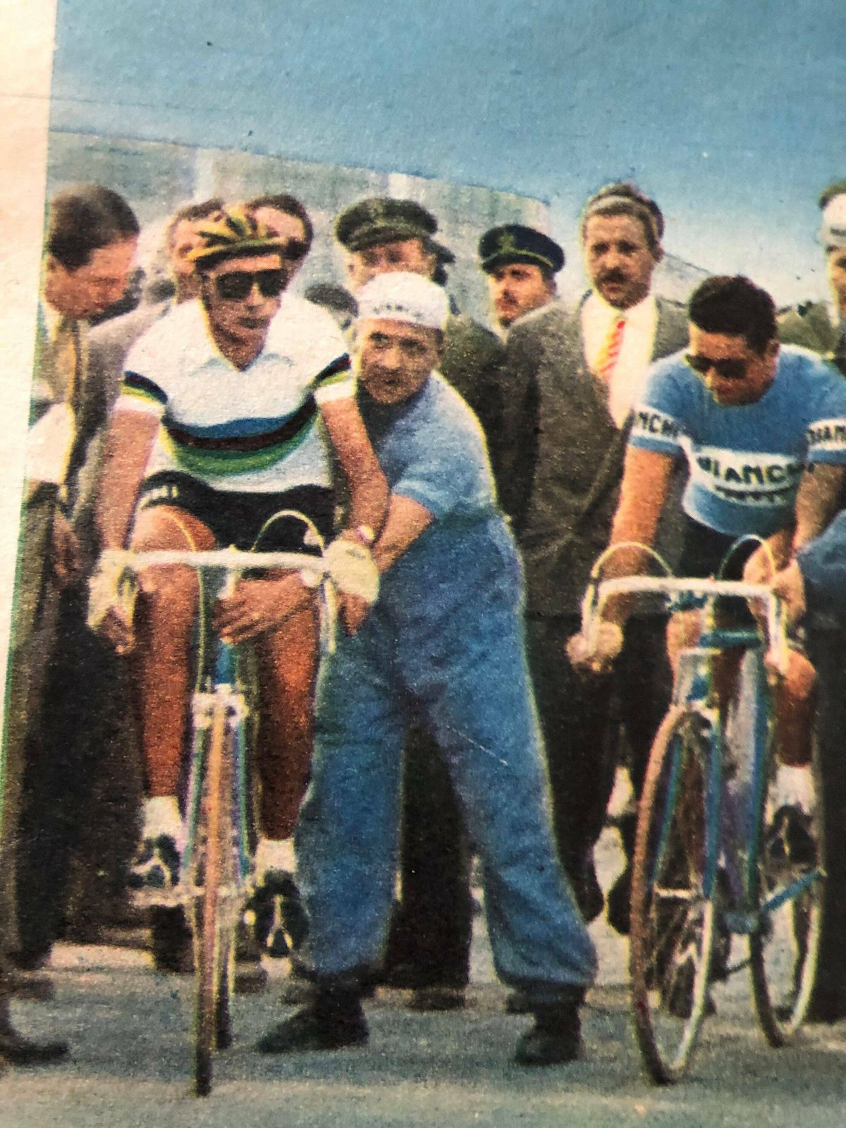 1954 Fausto Coppi Bianchi / Atala Teams Original Vintage Cycling Print photo for sale