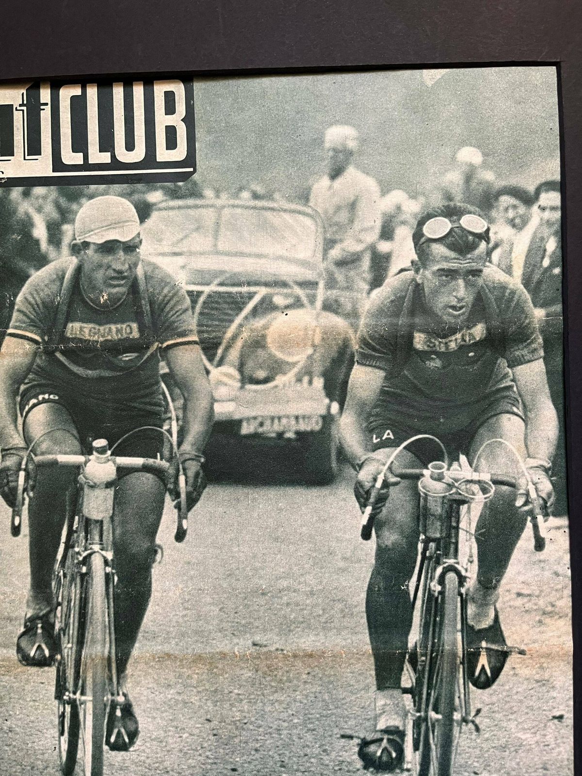 Gino Bartali / Louison Bobet Vintage Tour De France Cycling Print 1948 photo for sale