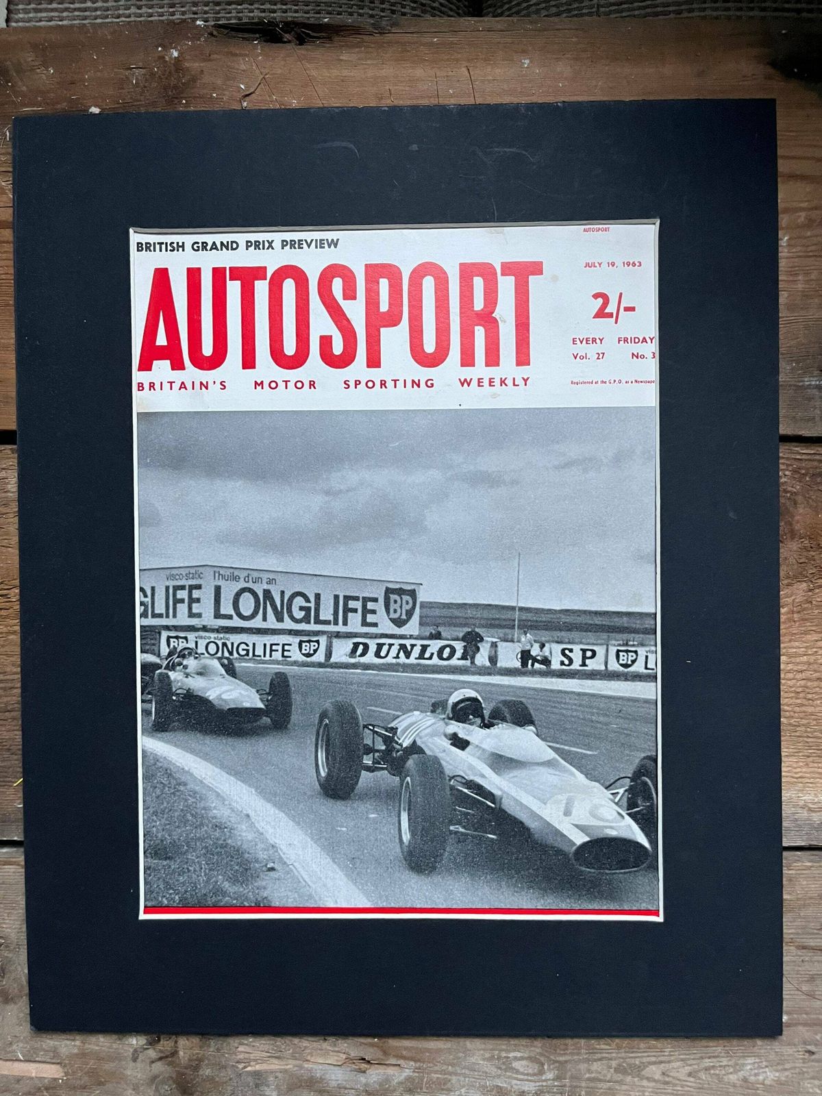 Vintage Autosport Print 1963 Lotus Colin Chapman British Grand Prix photo 56.0