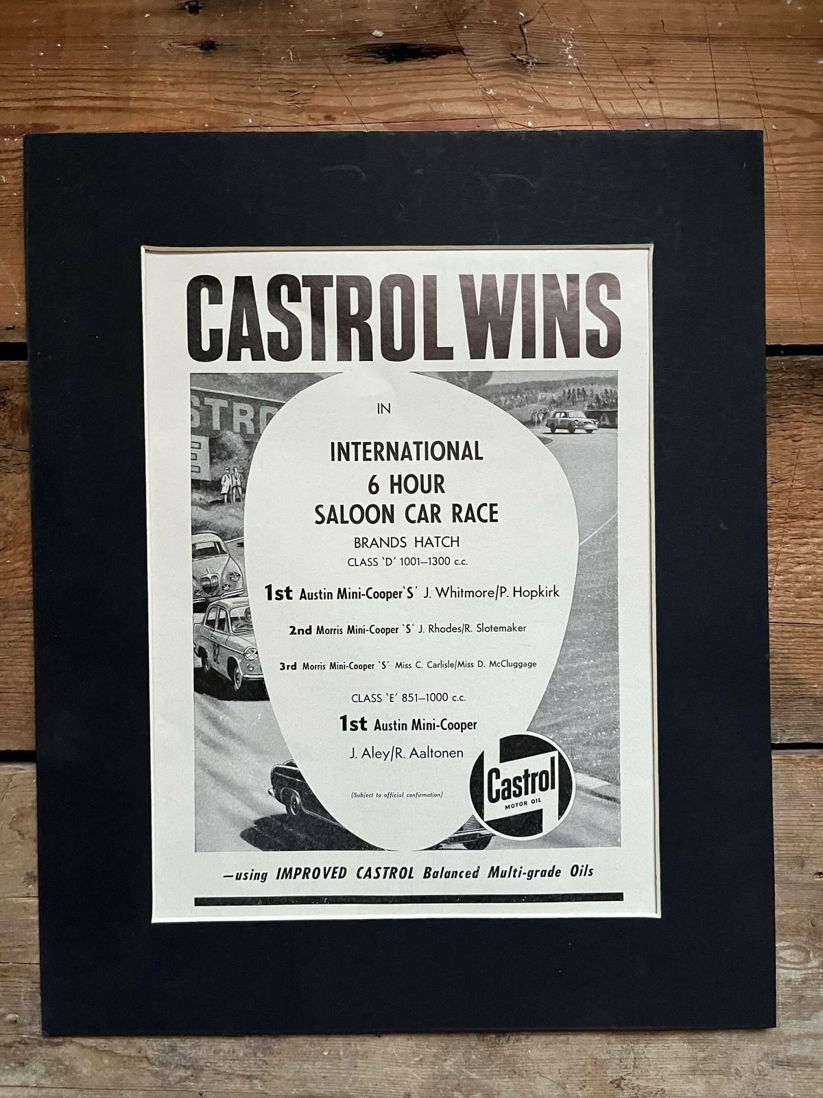 Vintage Castrol / Italian Grand Prix Print 1963 photo for sale