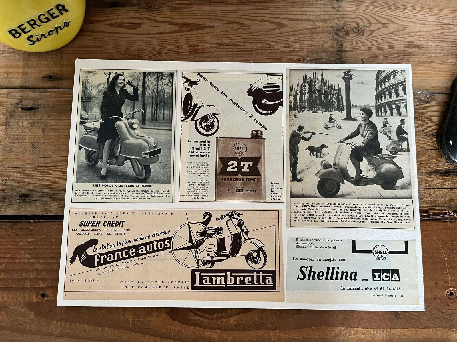1950s Lambretta Original Italian Vintage Bespoke Advertisement Art photo Art