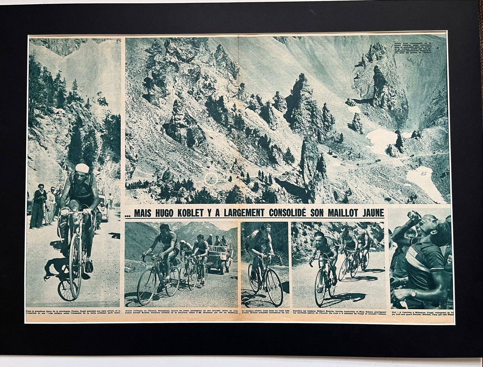 1952 Fausto Coppi Bianchi Original Vintage Cycling Print