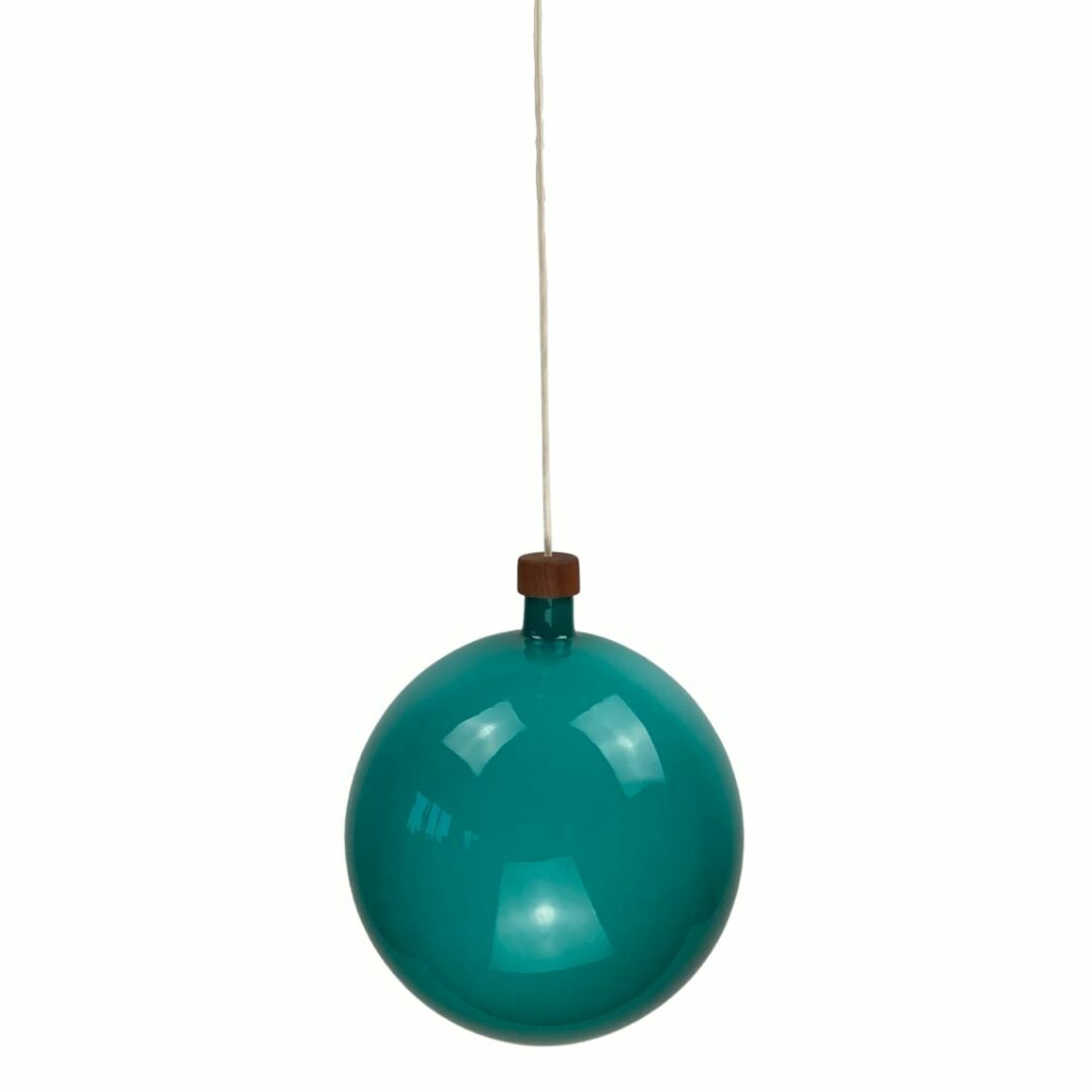 Cascade Glass And Teak Lamp By Uno & östen Kristiansson For Luxus, Sweden 1960s photo vintage