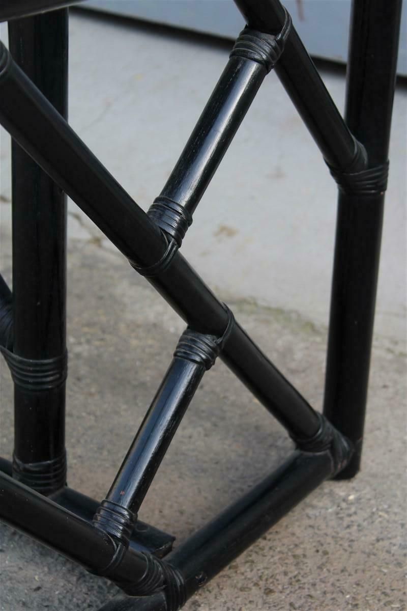 Small Black Bamboo Desk Vivai Del Sud Italia 1970s Black Crystal Top photo buy