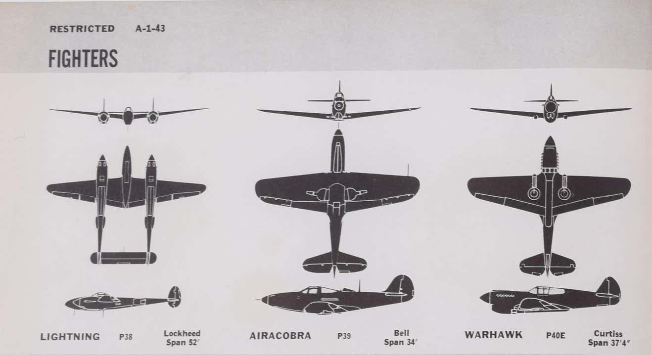 USA And Uk Fighter Plane Identification Poster Ww2 1942 photo 1350.0