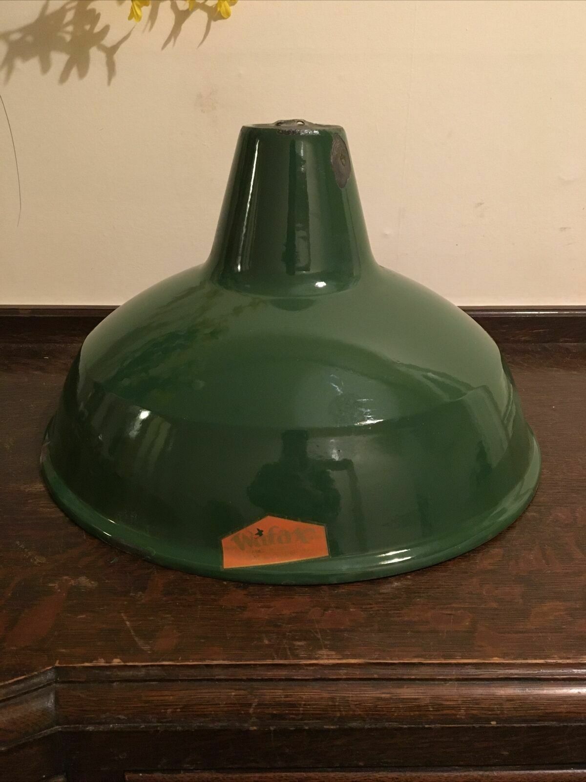 Wayfax Green Enamel Industrial 1940s Factory Shade British Railway Large