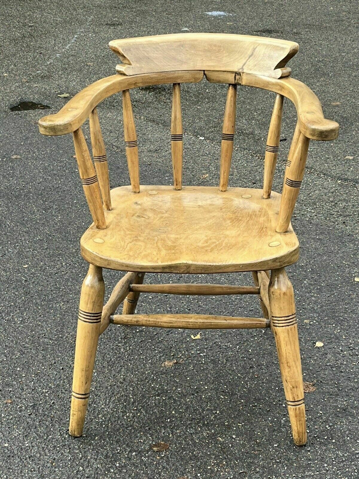 Antique Oak Smokers Bow Fireside Armchair photo Furniture