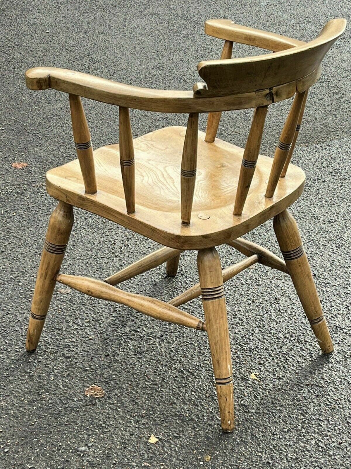 Antique Oak Smokers Bow Fireside Armchair photo 475.0