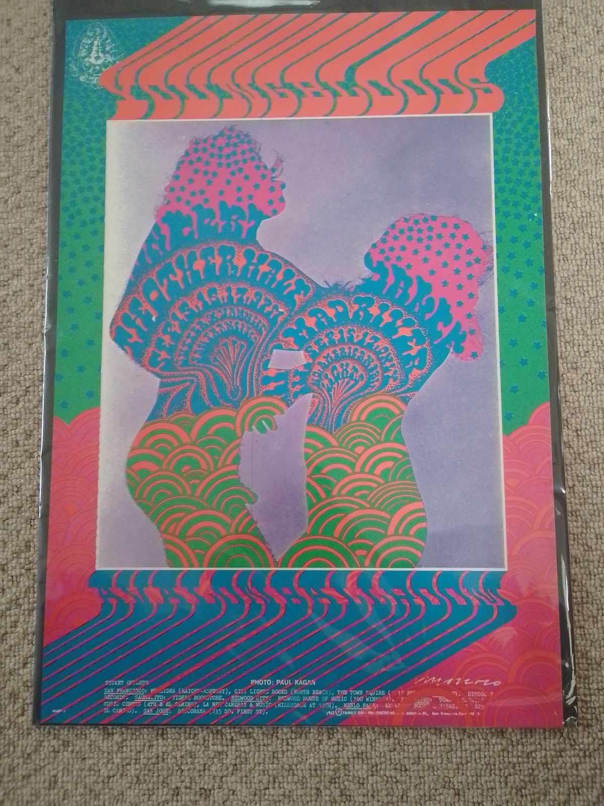 Victor Moscoso  " Mist Dance" Original Psychedelic Poster