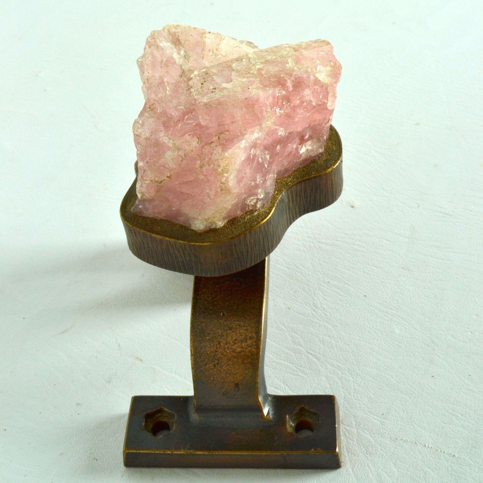 Rose Quarz And Bronze Push Pull Door Handle photo vintage