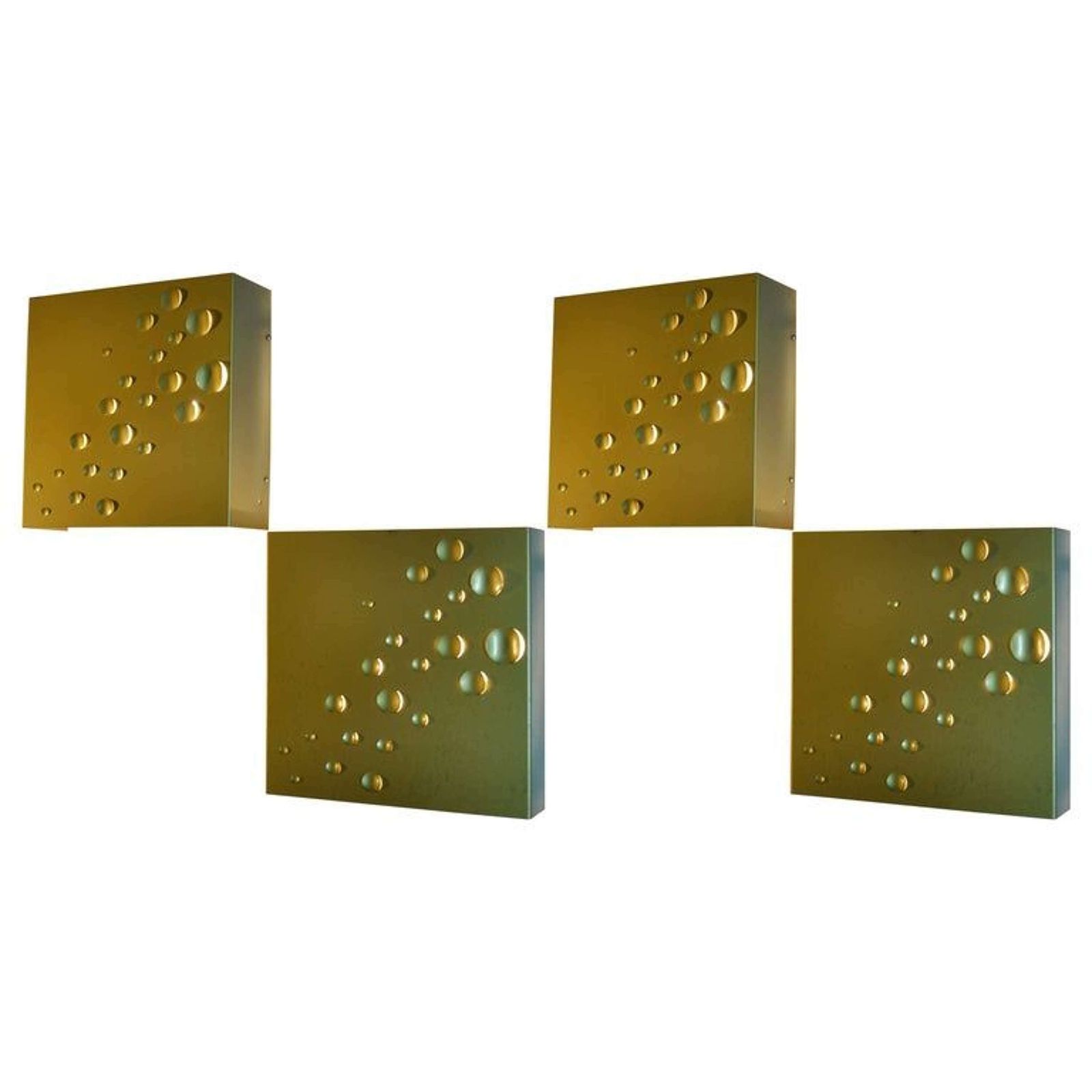Raindrop Wall Lamps Anodised In Gold By Jelle Jelles For Raak, 1965