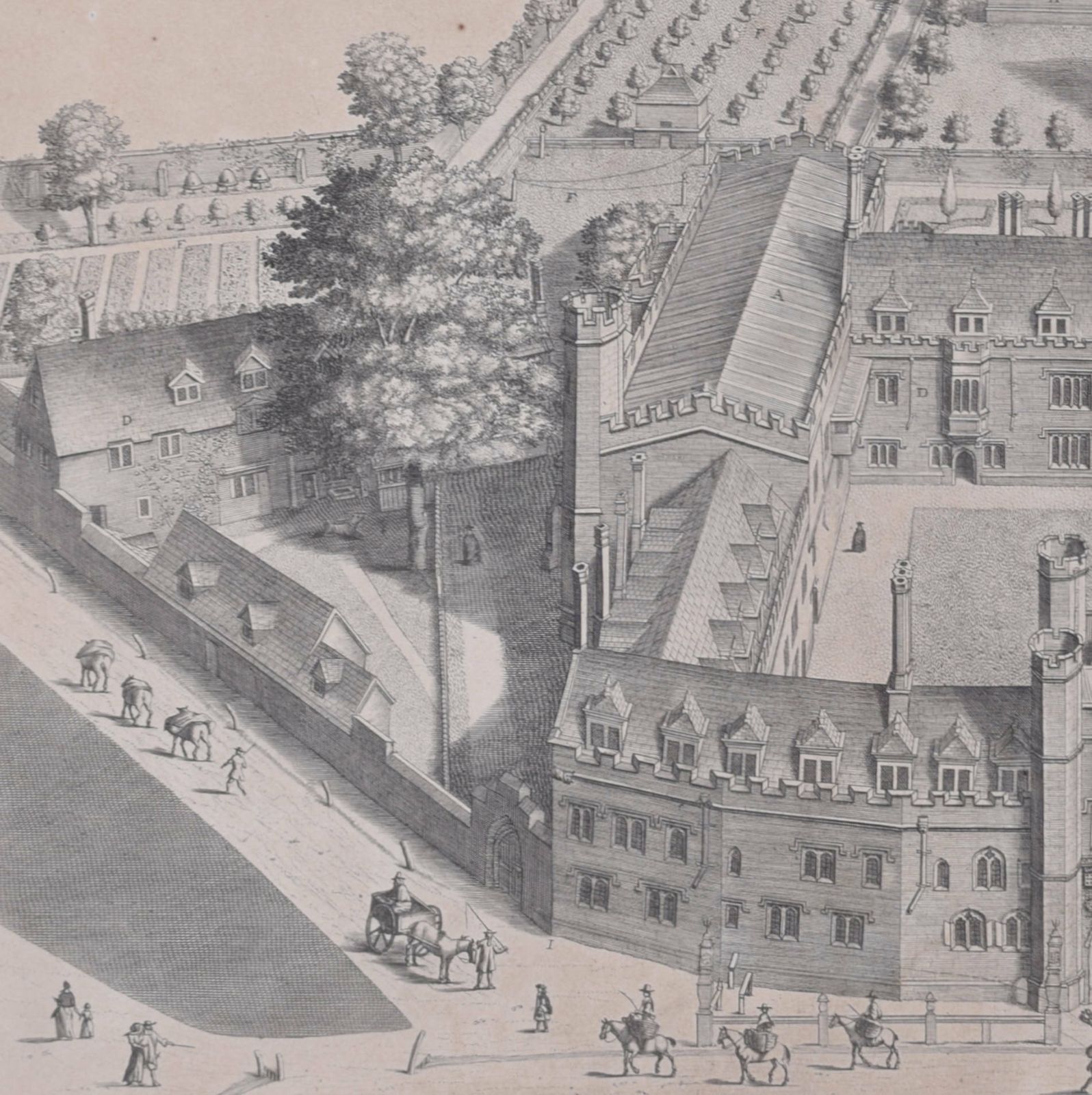 David Loggan (1634 – 1692) Christ’s College, Cambridge (1690) photo Art