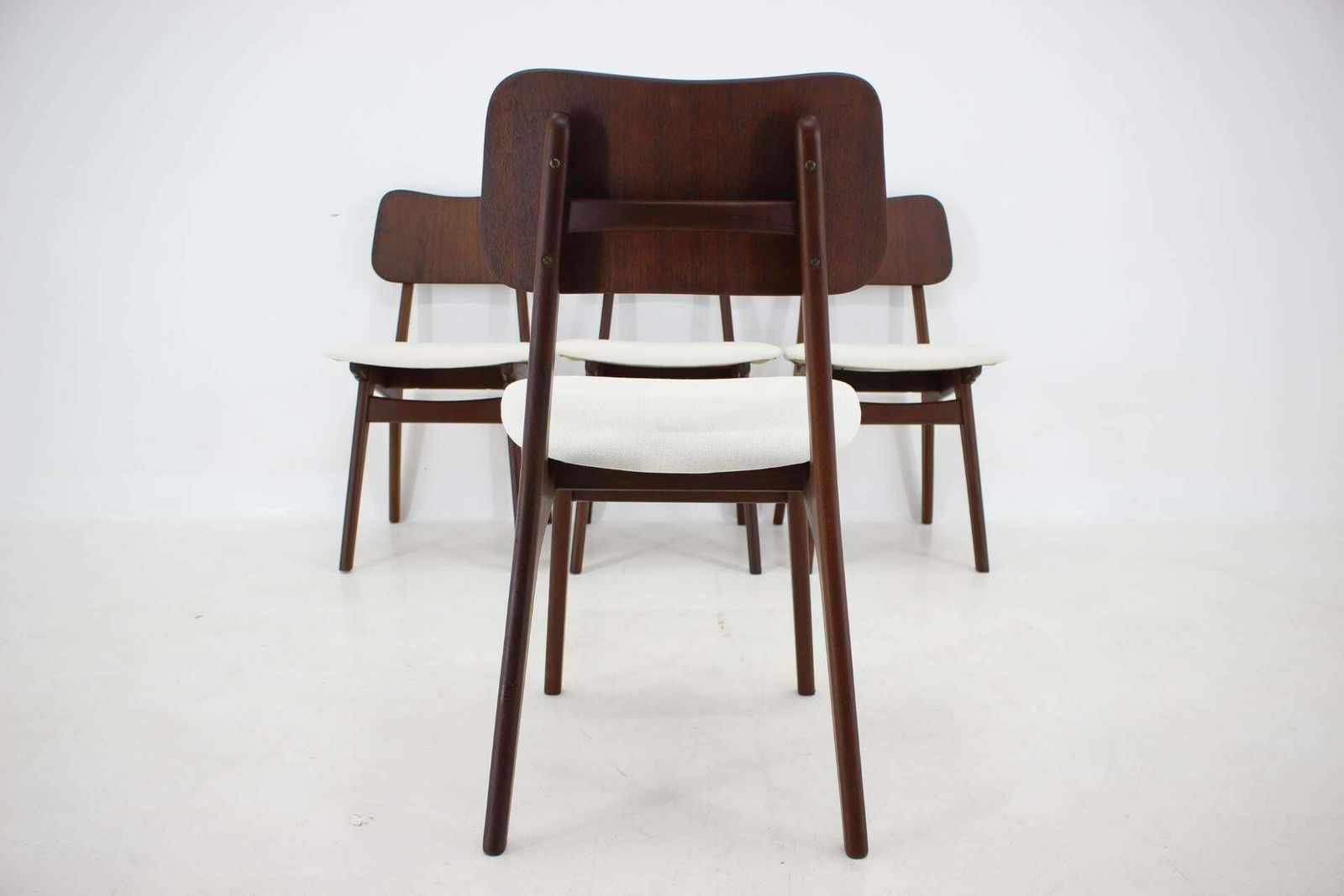 photo for sale 1960s Ib Kofod Larsen Set Of 4 Teak Dining Chairs Model 74, Denmark