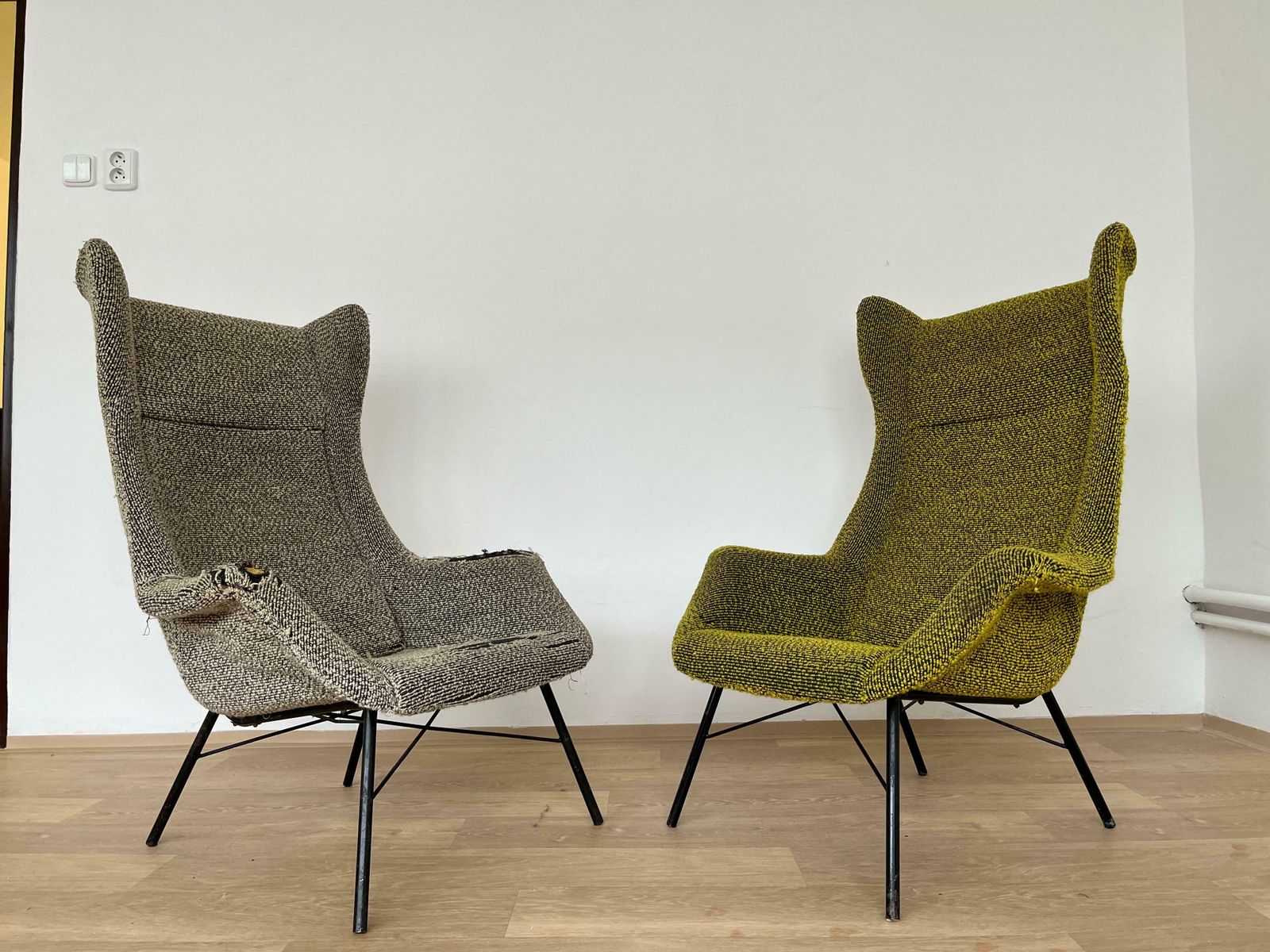 Pair Of Design Fibreglass Wing Chairs By Miroslav Navratil, 1970s photo furniture