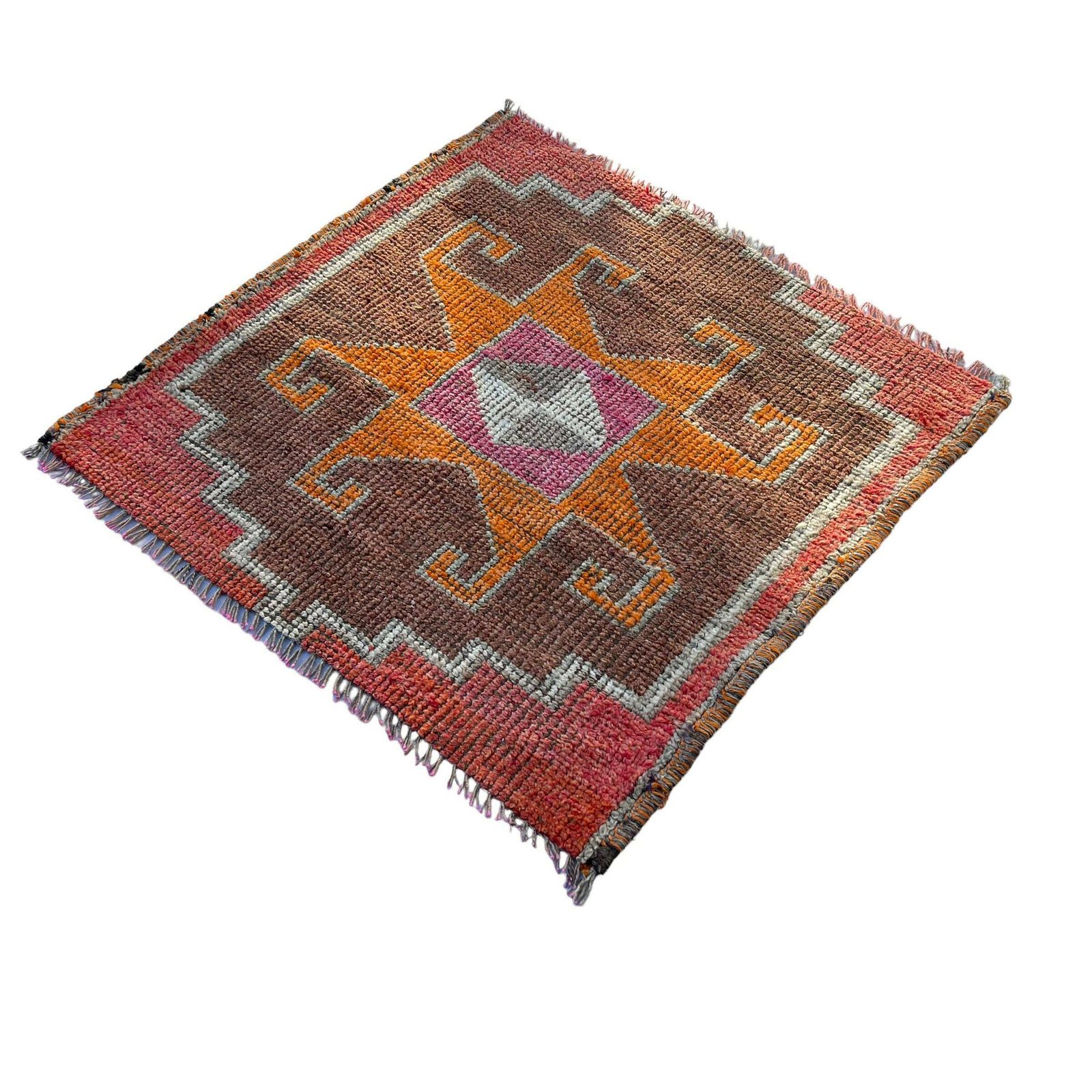 photo furniture Traditional Vintage Kurdish Herki Rug , 100x100 Cm