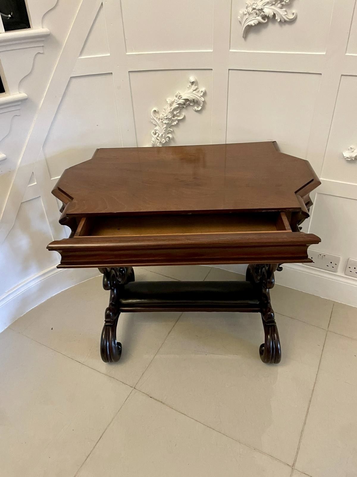 3225.0 Outstanding Quality 19th Century Antique Carved Mahogany Freestanding Side Table photo