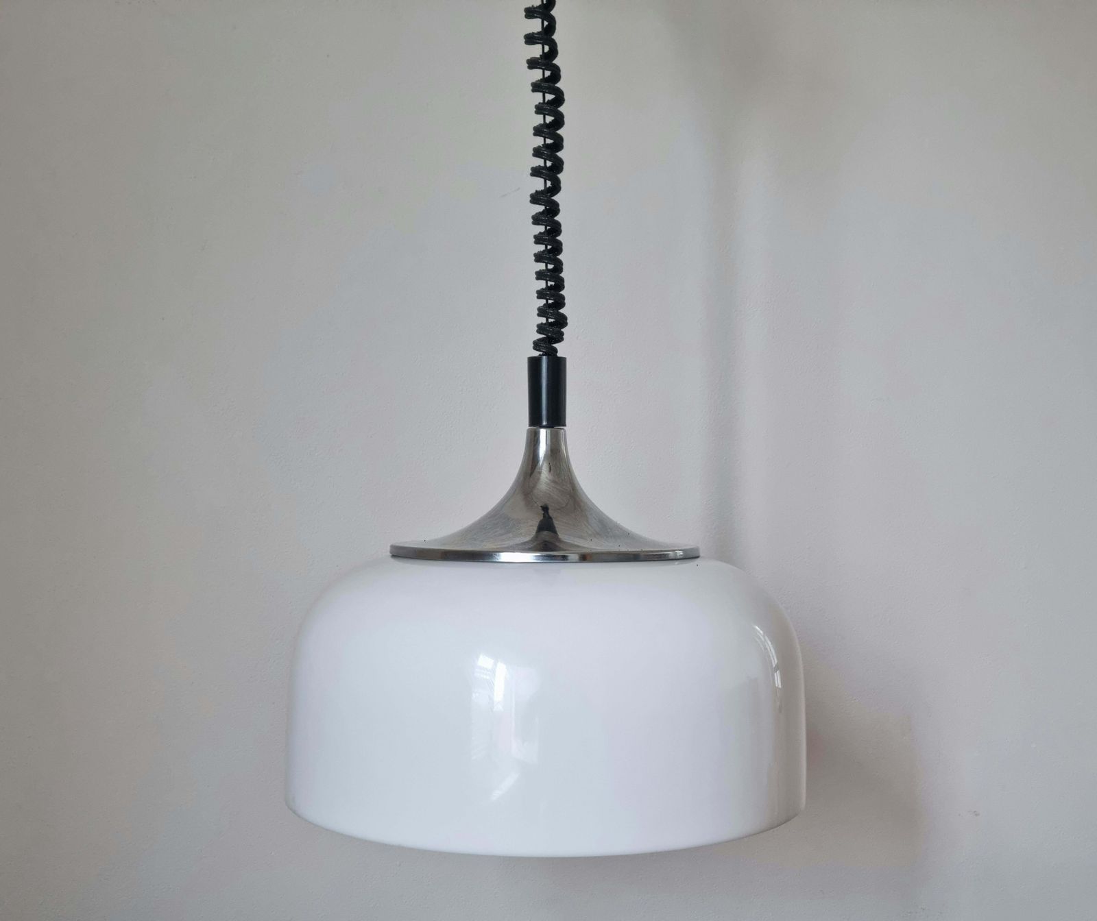 Set Of Two Midcentury Design Pendants Meblo, Harvey Guzzini, Italy, 1970s photo Lighting