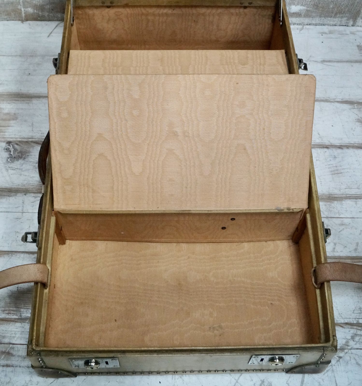 photo for sale Antique Vellum Travel Trunk, 1910s