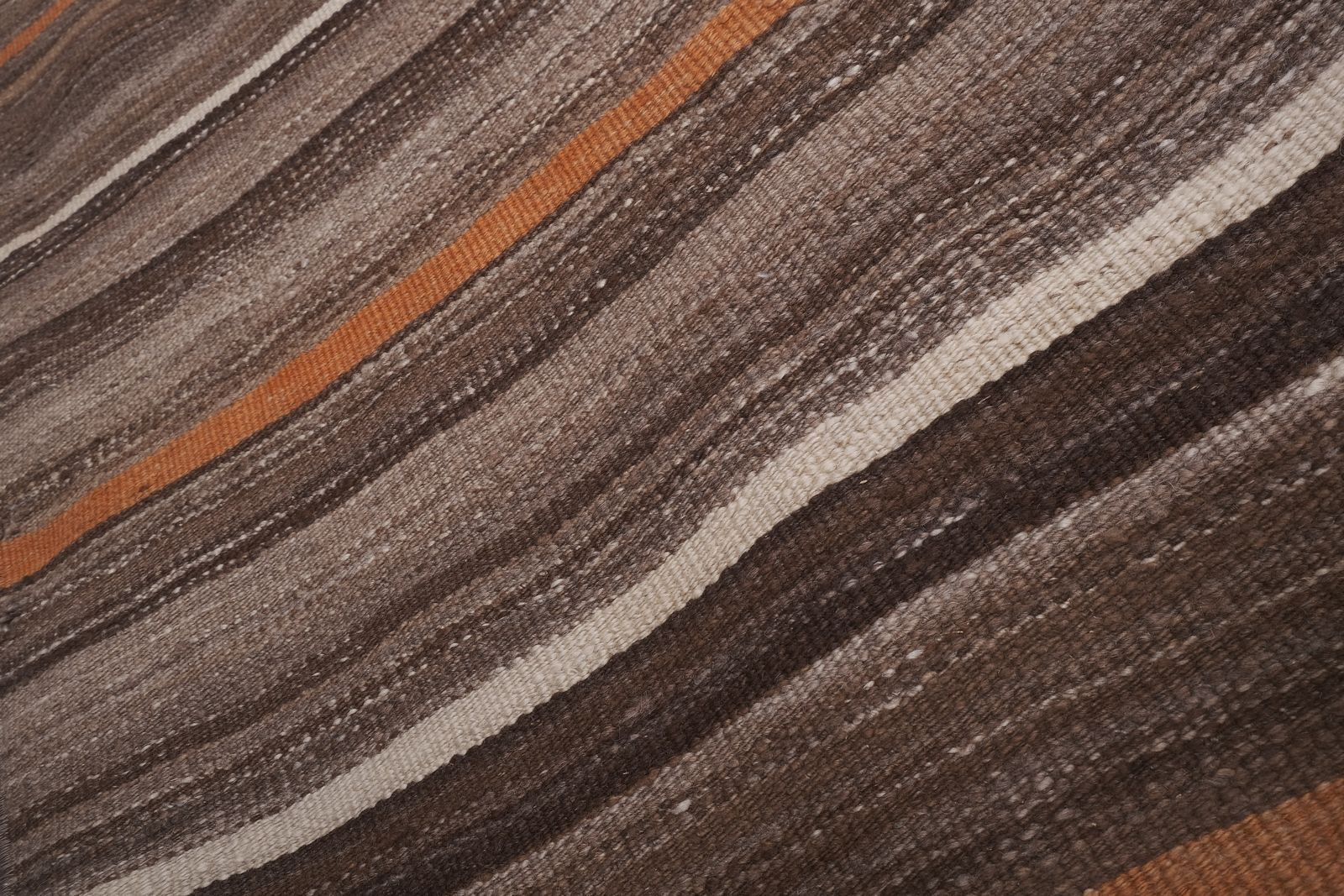 550.0 Striped Turkish Wool Kilim Runner 1'10'' X 11'2'' photo