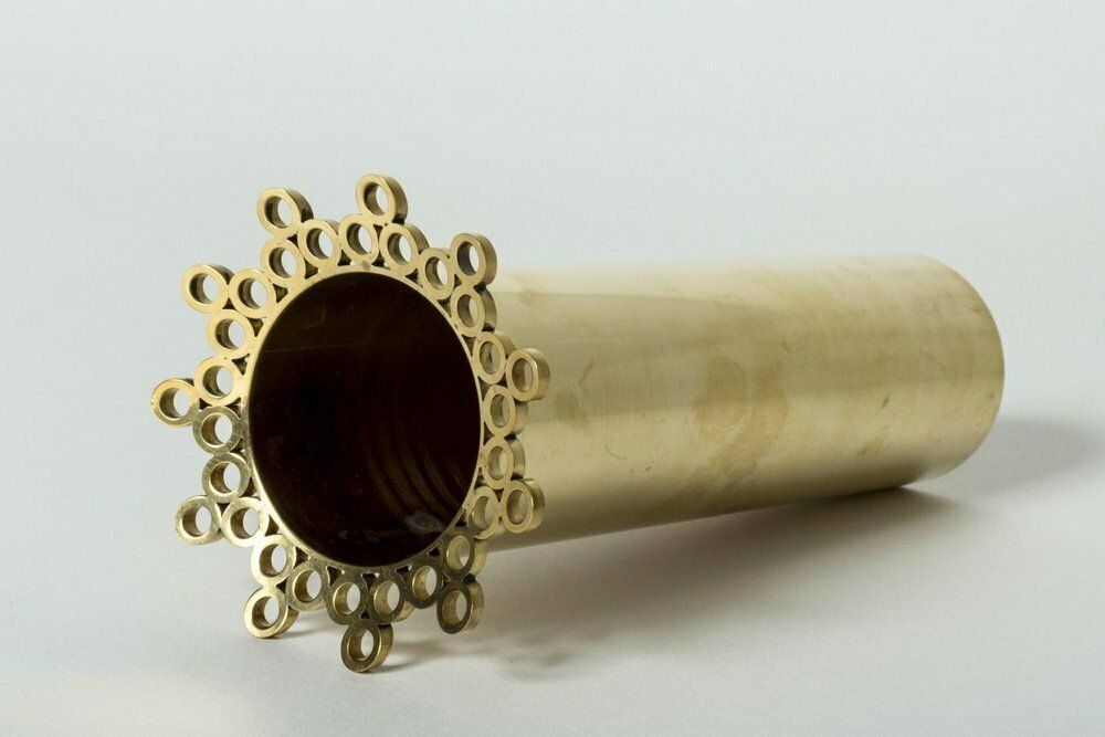Brass Vase By Pierre Forssell, 1980s photo for sale