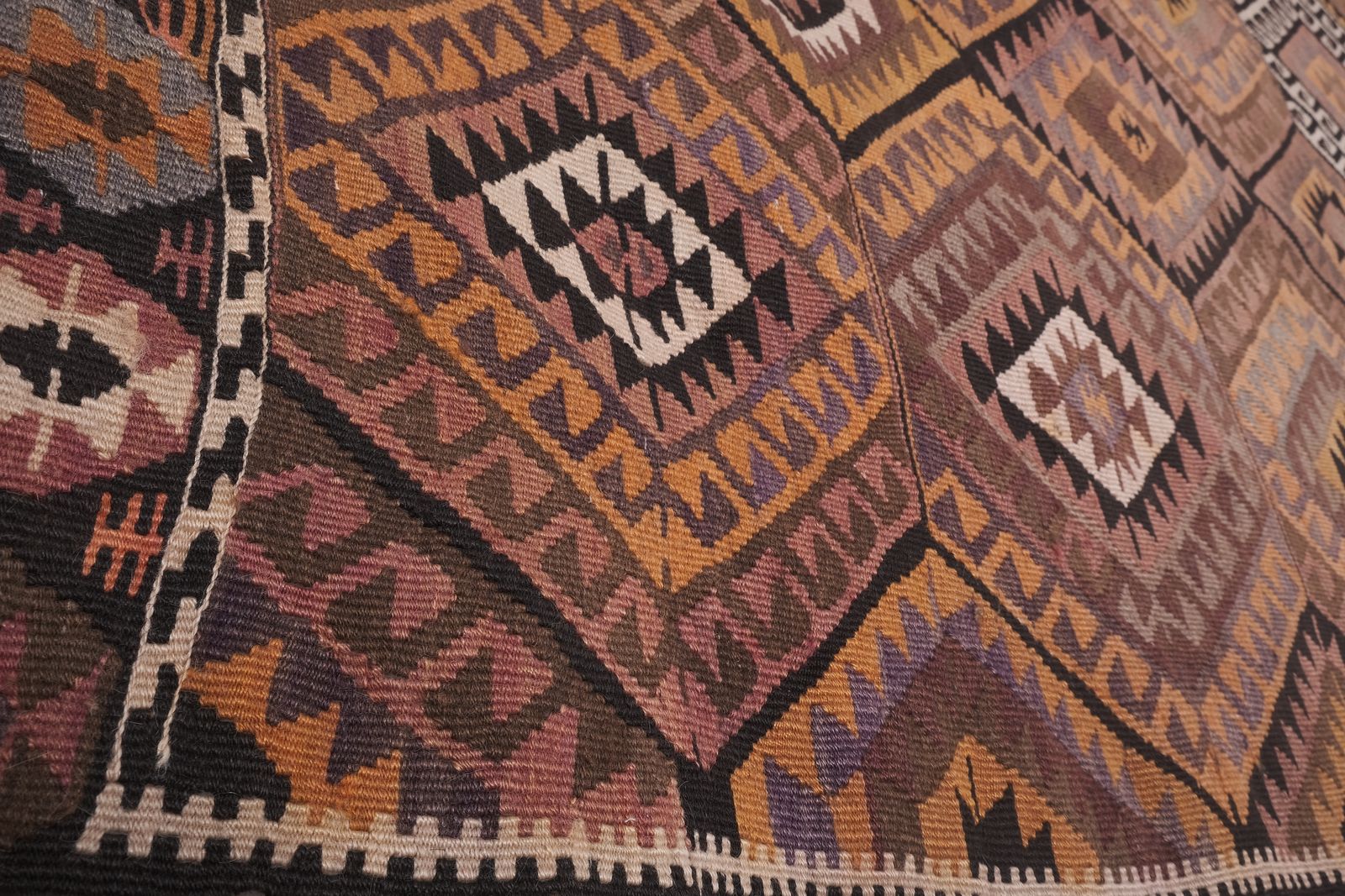 Vintage Pastel Turkish Kars Kilim Rug 4'4'' X 11'10' photo 750.0