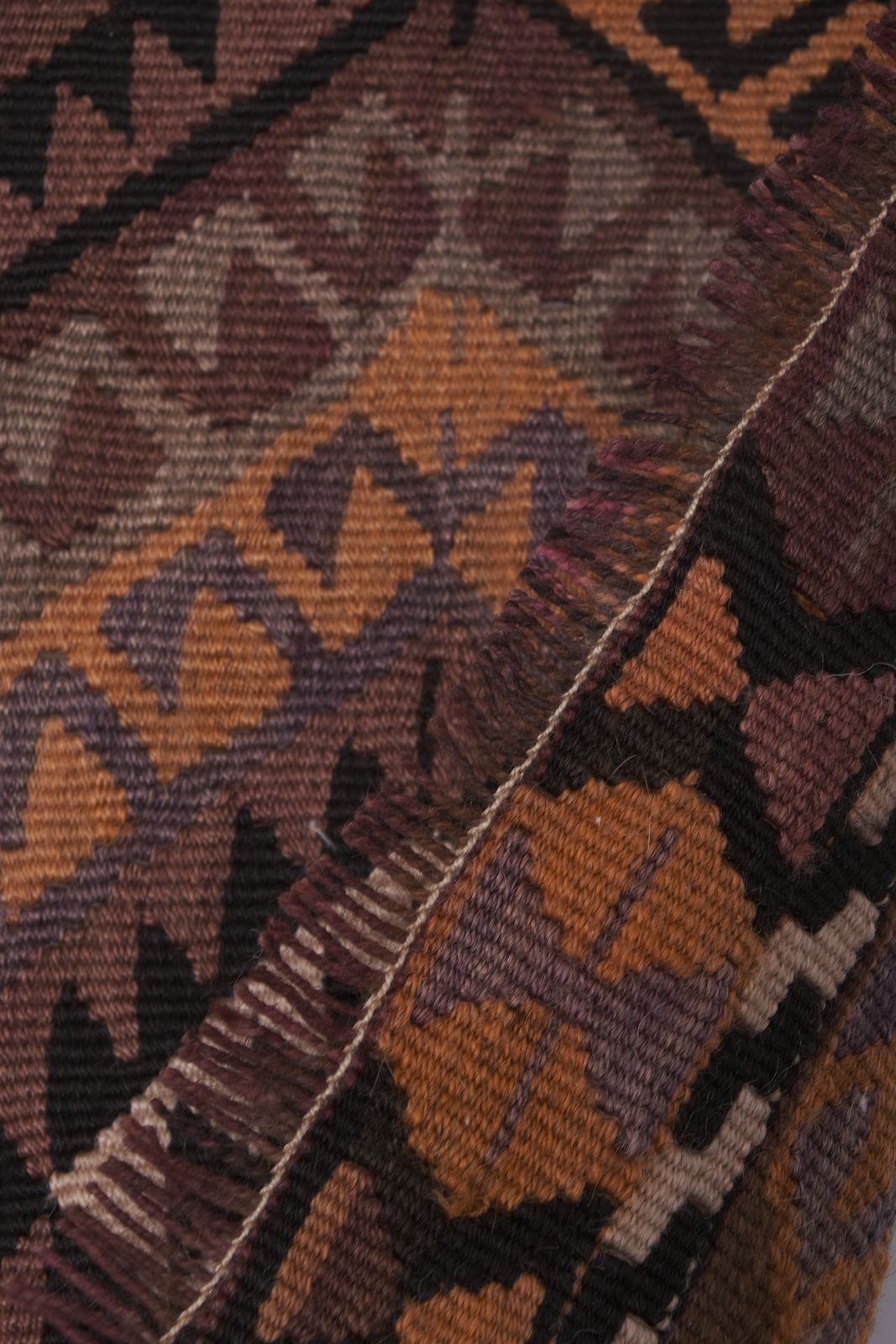 Textiles Vintage Pastel Turkish Kars Kilim Rug 4'4'' X 11'10' photo