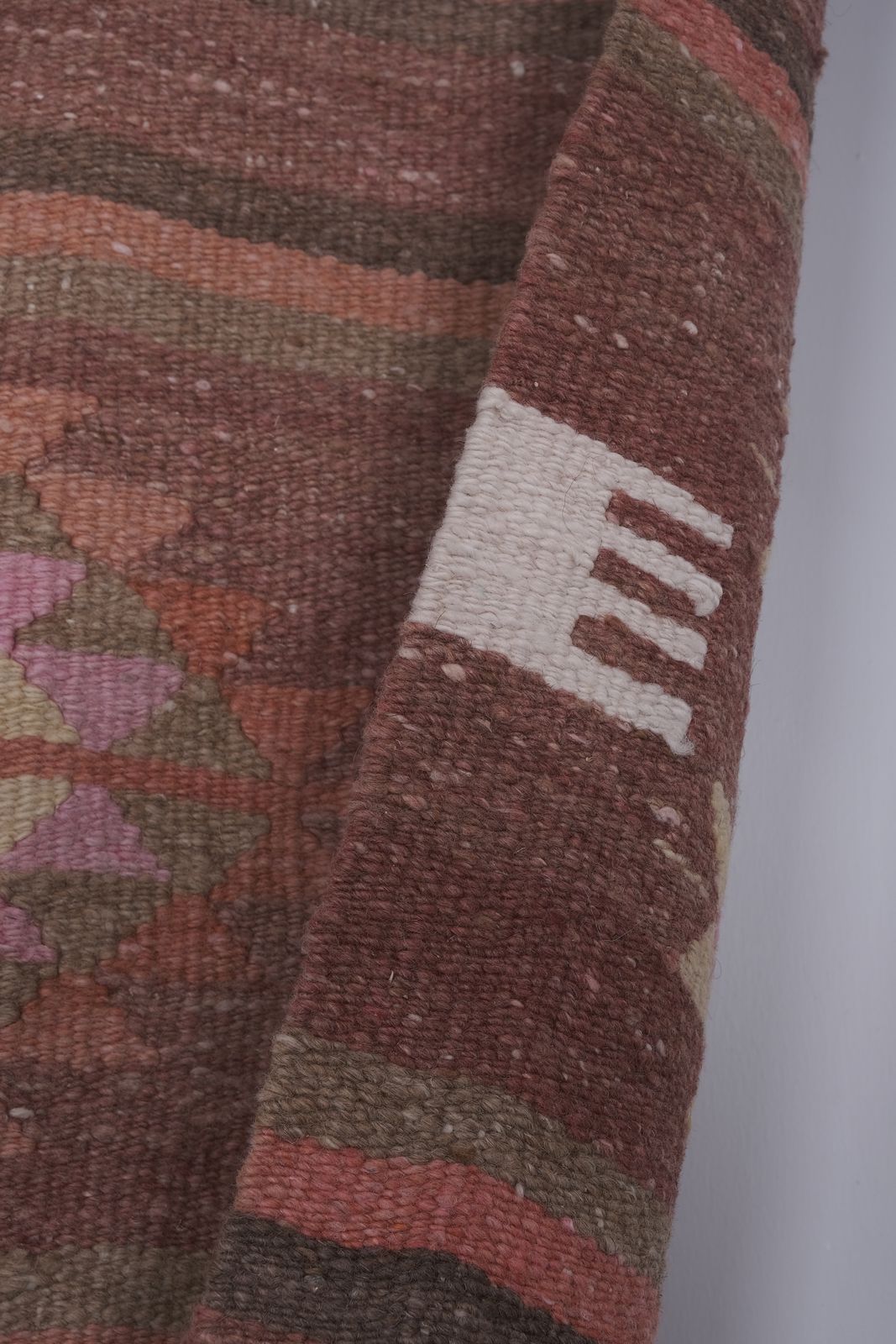 Textiles 1970s Turkish Oushak Long Kilim Runner Rug   Stair Kilim photo