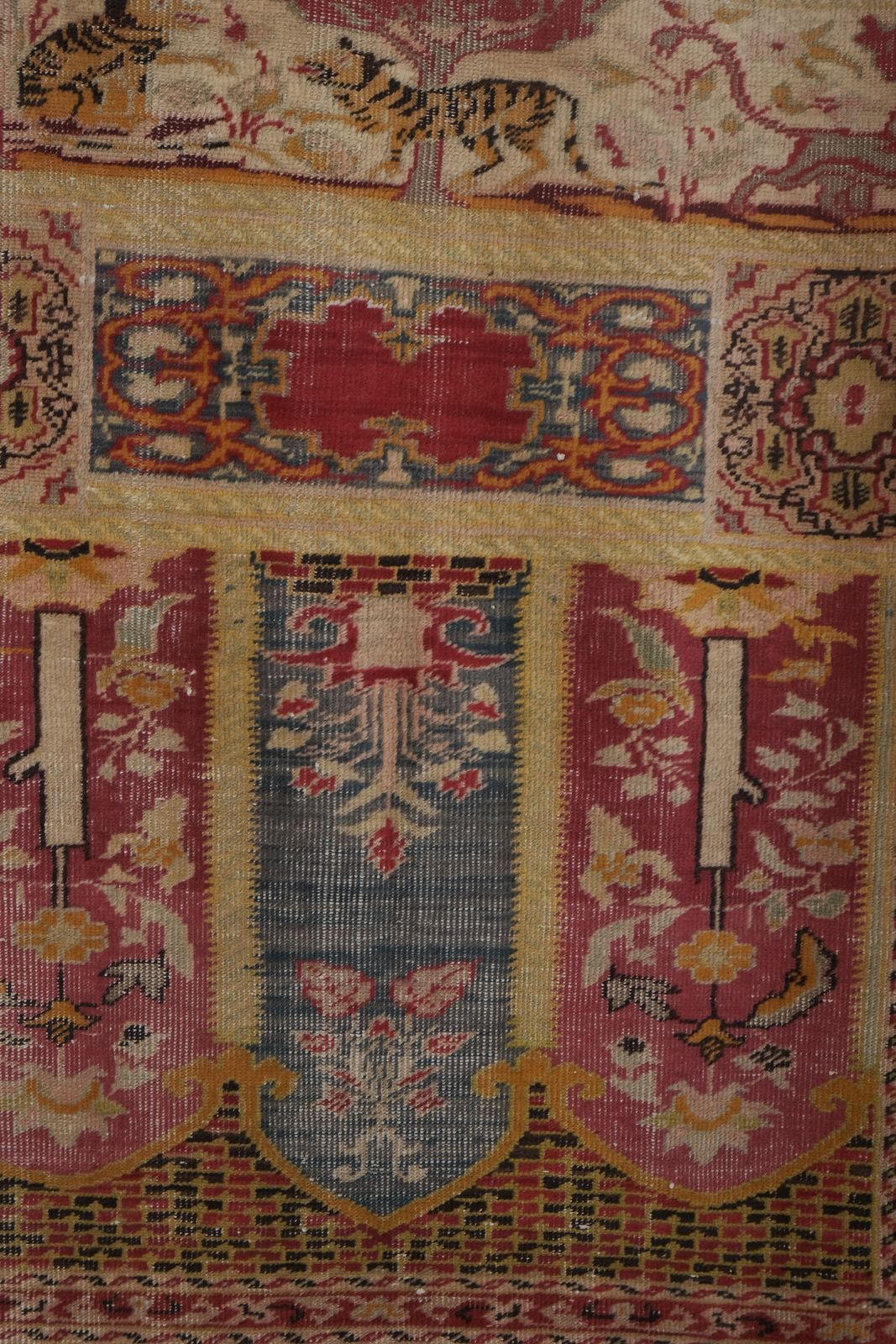 Distressed Turkish Pictorial Lion Rug 3'9'' X 5'12'' photo buy