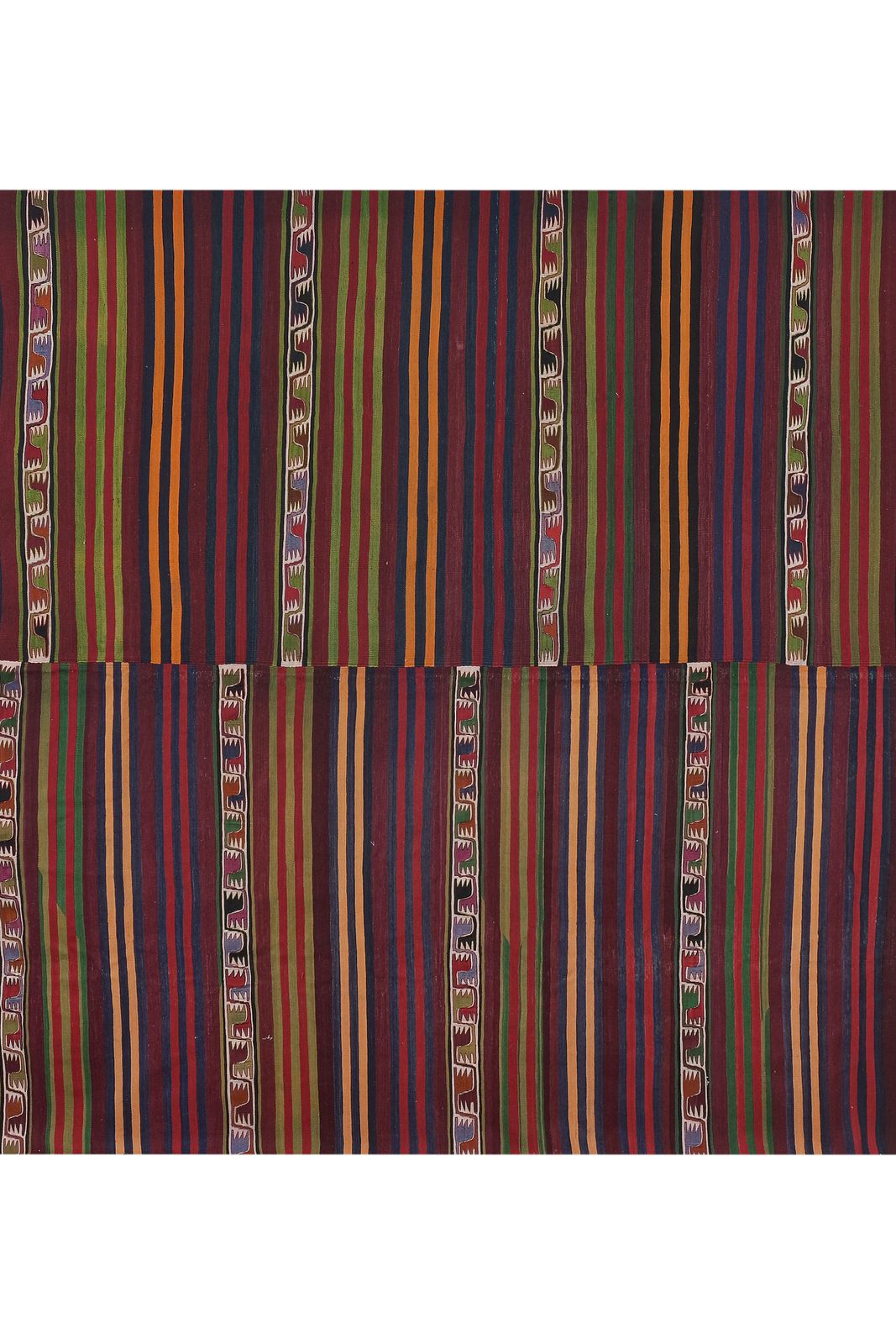 Mid 20th Century Wool Large Anatolian Kilim Rug 9'8'' X 12'9'' photo Textiles