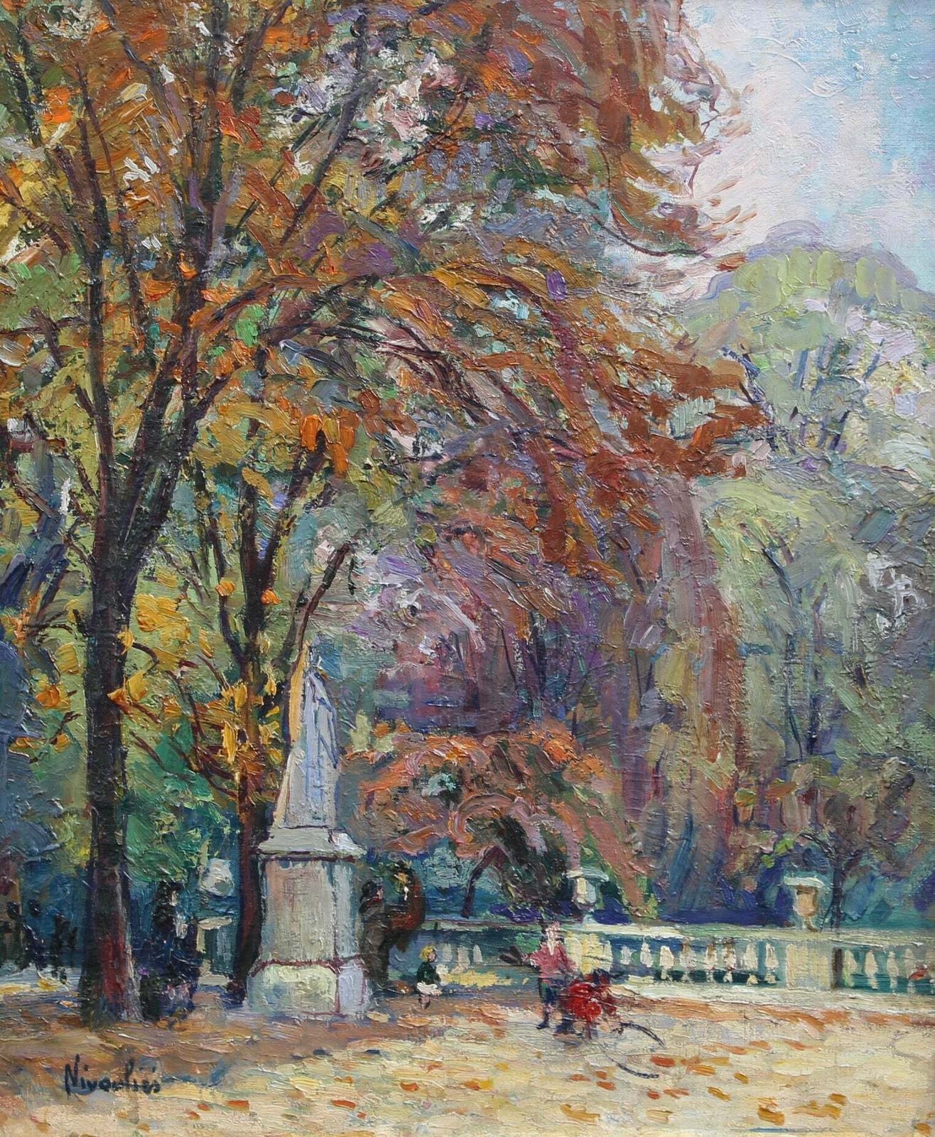 'The Garden Of Luxembourg' By Marie De Nivouliès De Pierrefort (Circa 1910) photo furniture