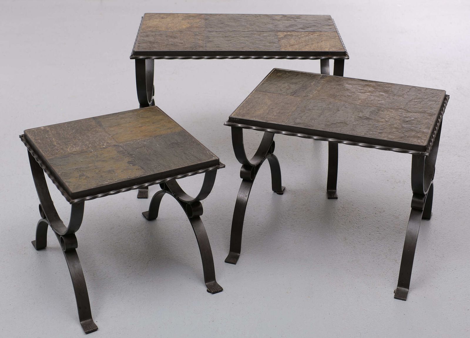 Slate Stone Brutalist Nesting Tables, 1970s, France photo 1377.64