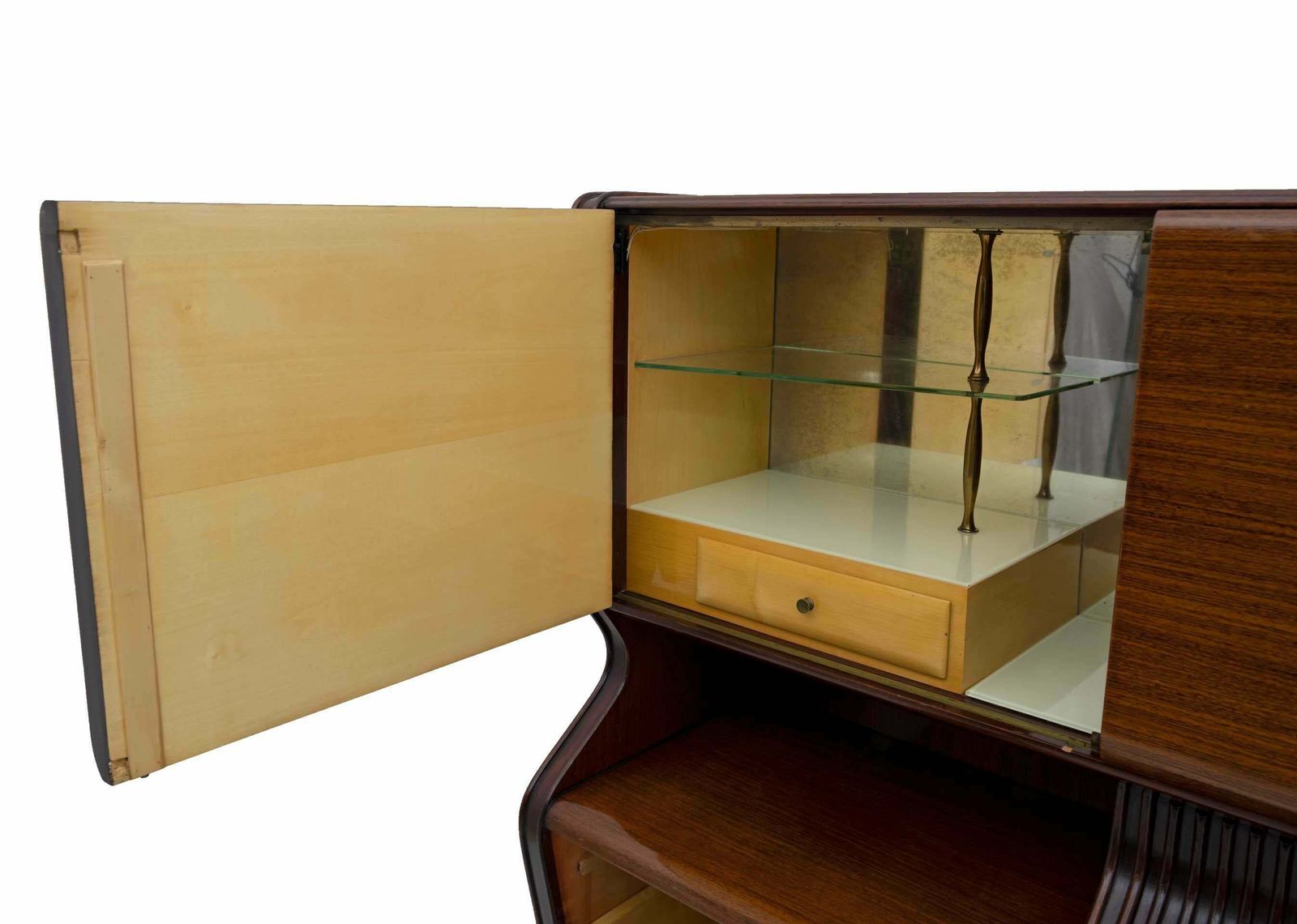 photo for sale Osvaldo Borsani Mid Century Modern Italian Sideboard With Bar Cabinet, 1950s