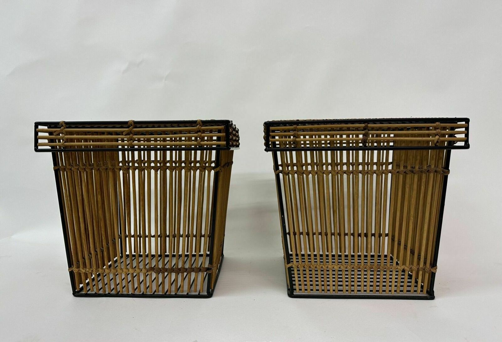 Set Of 2 Storage Baskets By Dirk Van Sliedregt For Rohé, Netherlands 1960s photo for sale