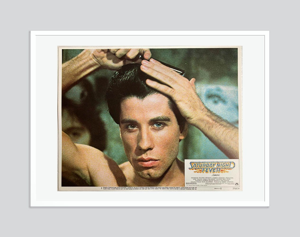Saturday Night Fever 1977 Vintage Lobby Card 1 Framed In White
