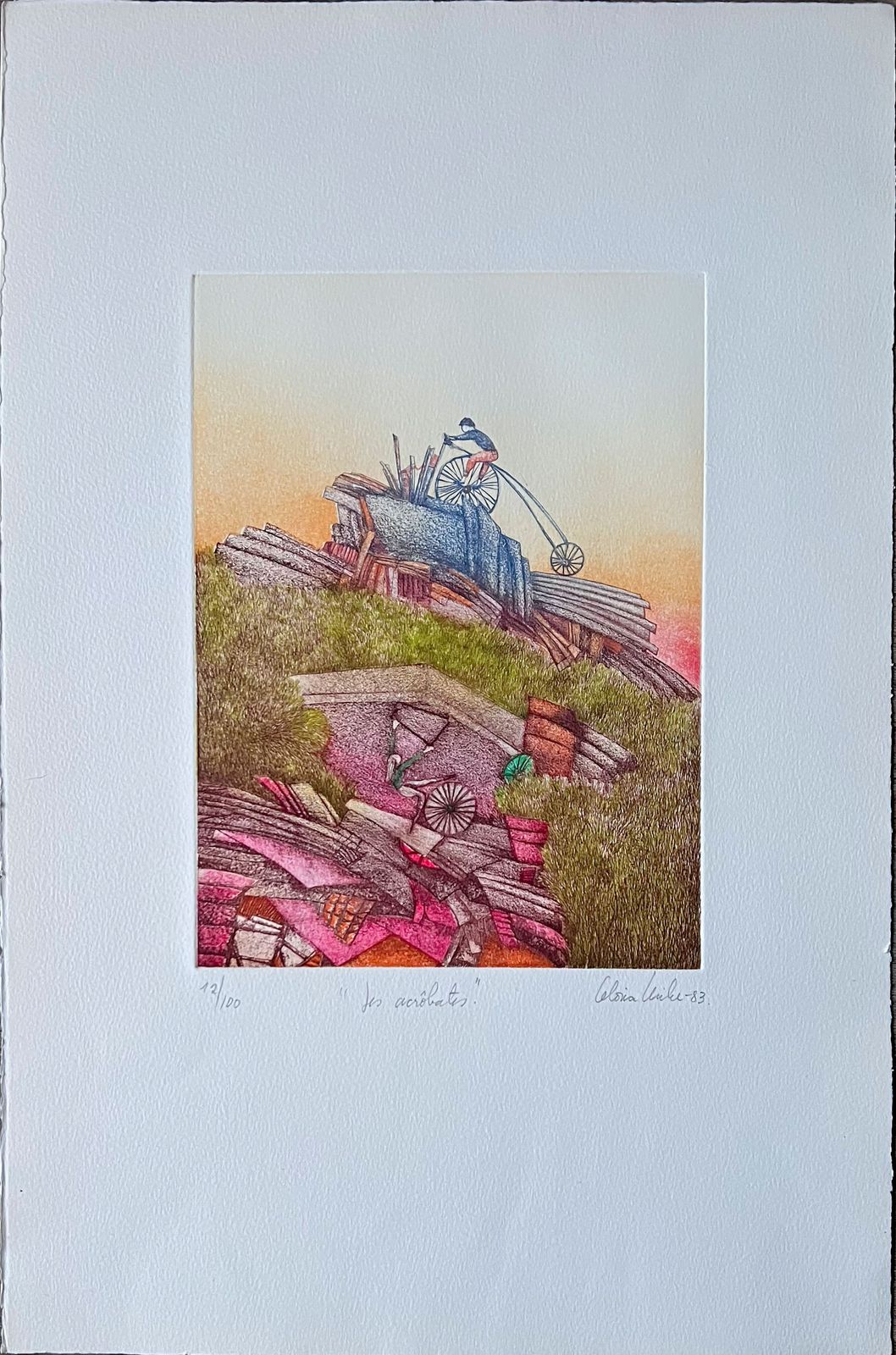 "The Acrobats"  Lithograph By Gloria Uribe photo furniture