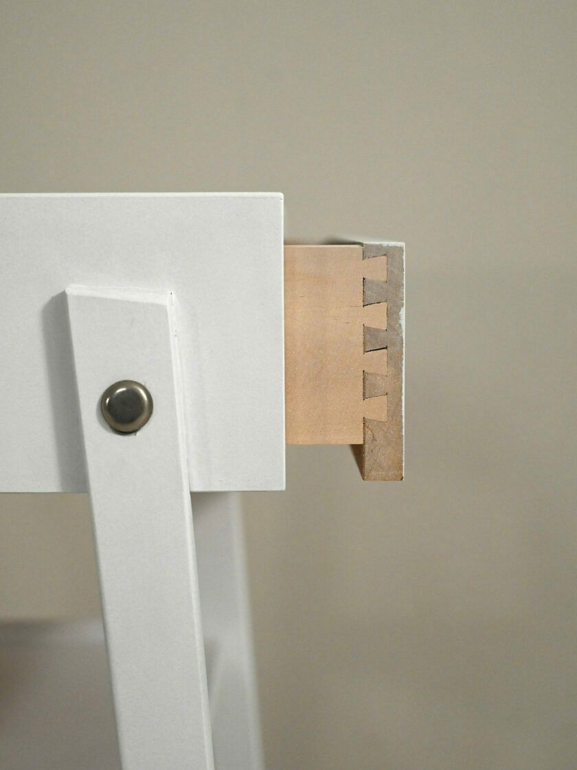 Scandinavian Bedside Table Painted In White photo vinterior