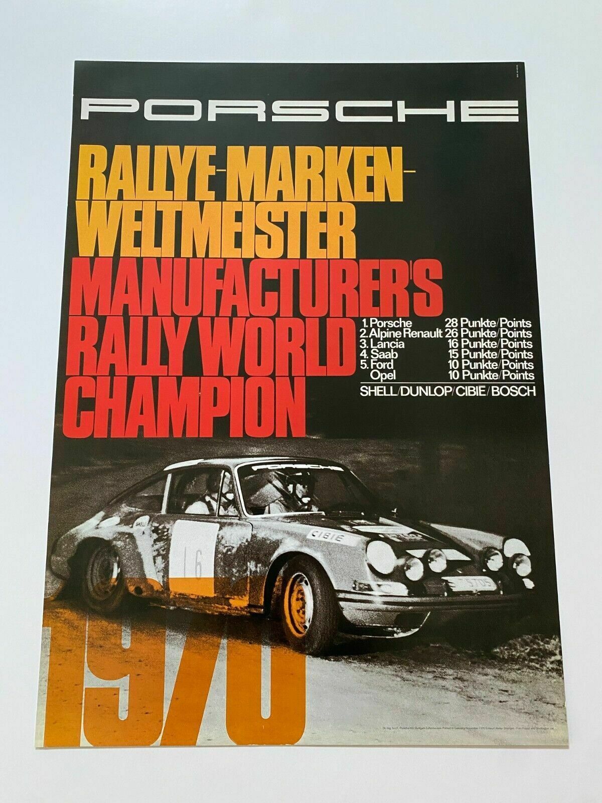 Atelier Strenger, 1970   Porsche   Advertising Vintage Poster photo for sale