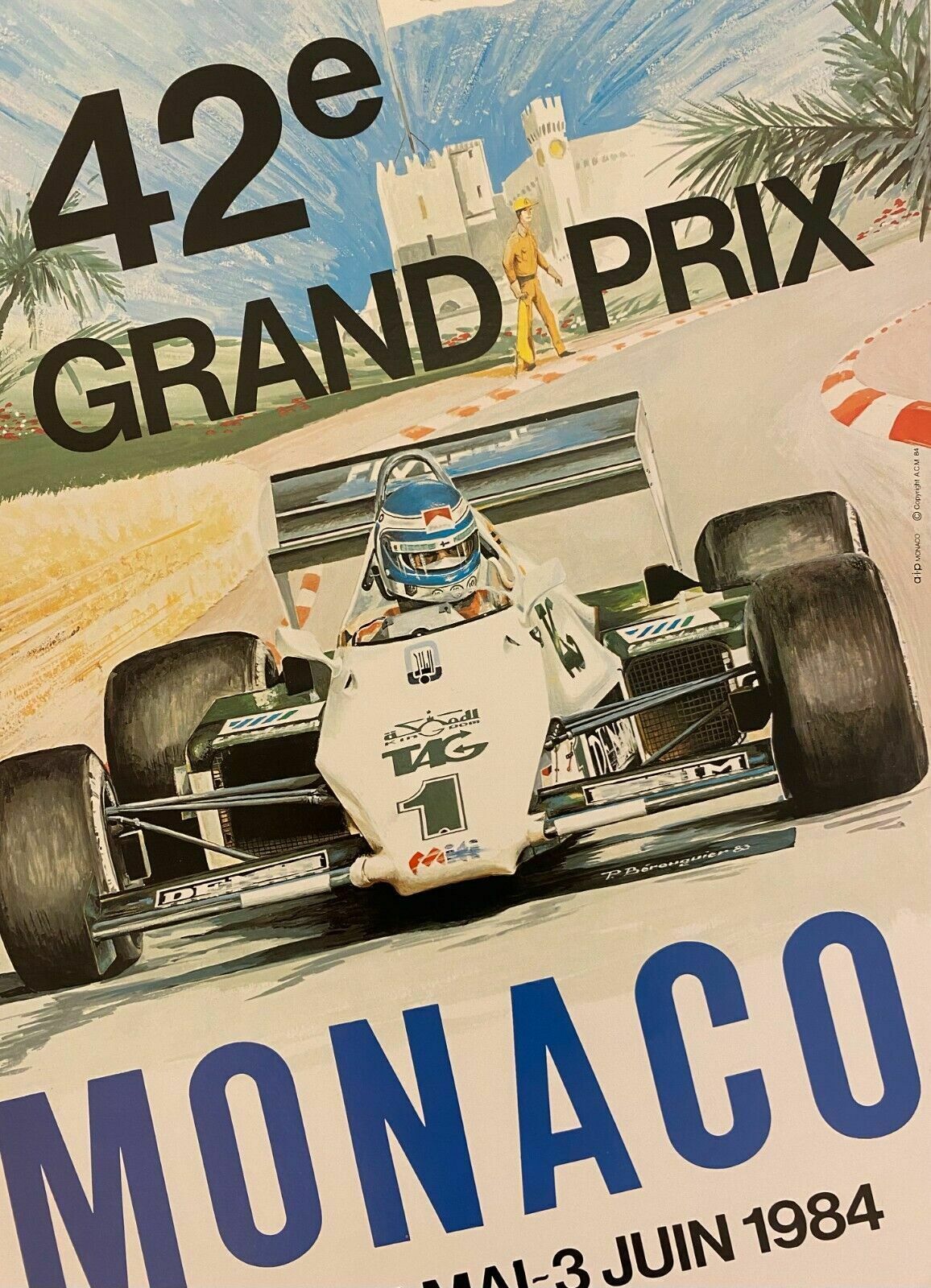 Pierre Berenguier, 1984   Monaco 84   Advertising Offset Poster Linen Backed photo 445.0