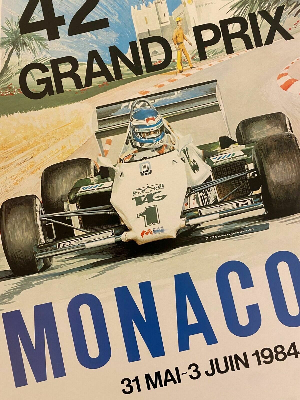 Pierre Berenguier, 1984   Monaco 84   Advertising Offset Poster Linen Backed photo buy