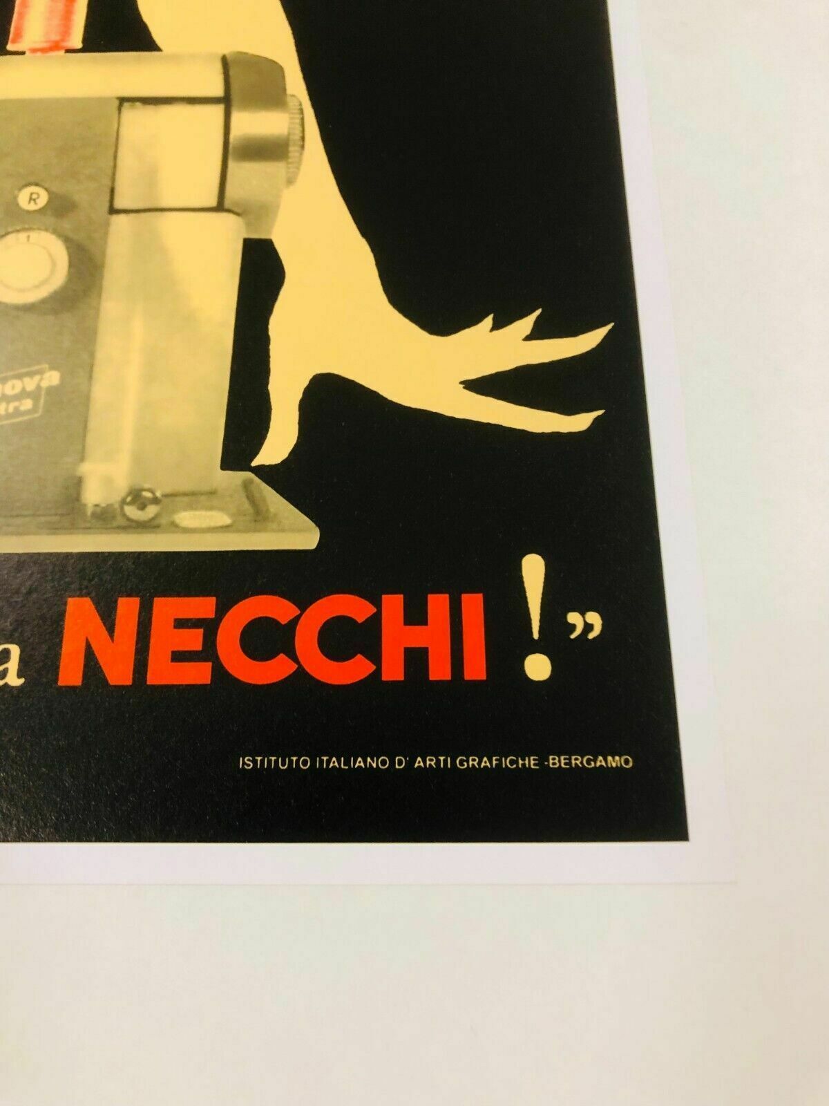 Jeanne Grignani, 80s   Necchi (Black)   Original Affiche Linen Backed On Canvas photo vintage
