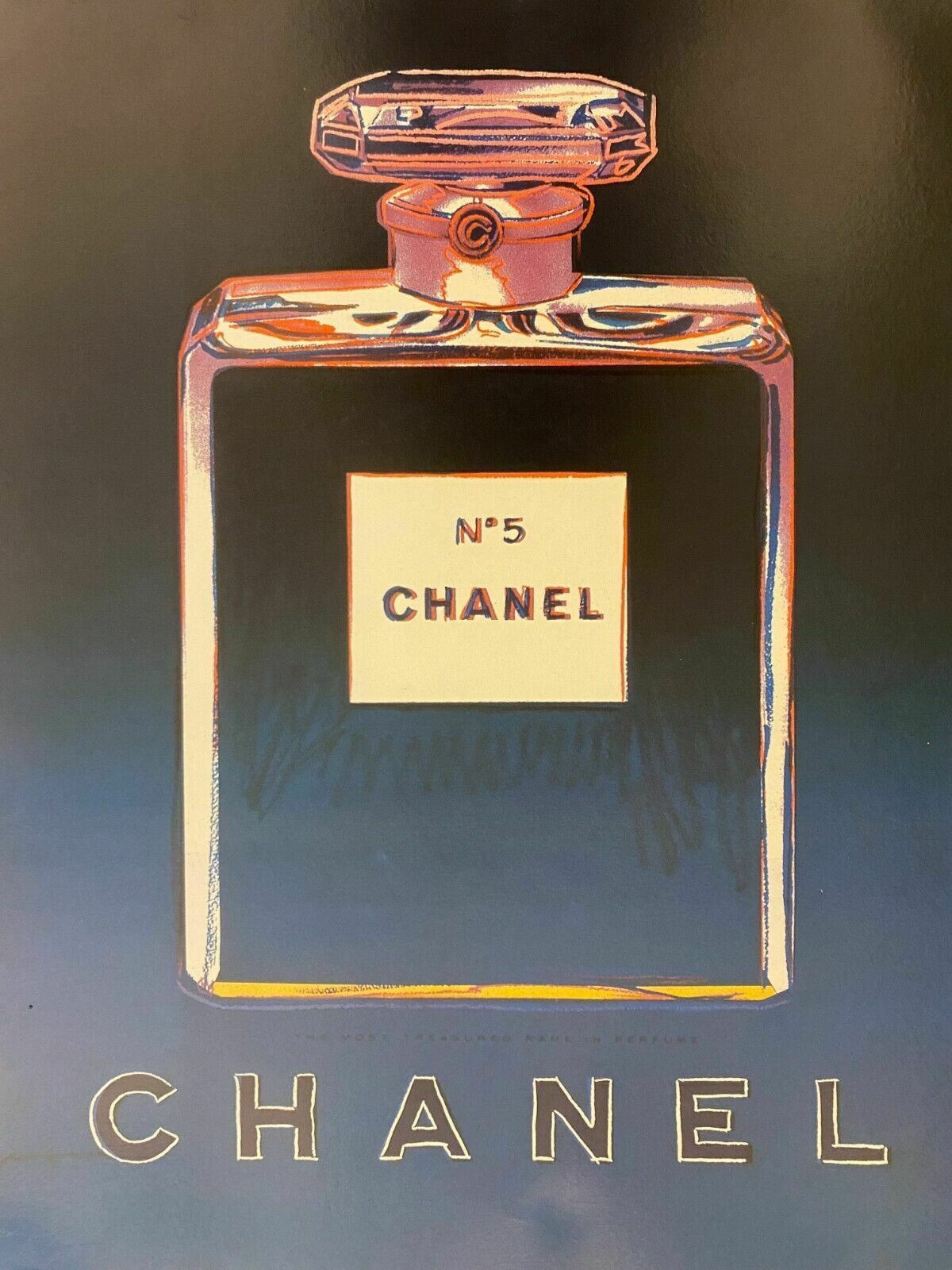 Andy Warhol, 1997   Chanel N. 5   Blue   Original Vintage Poster Linen Backed