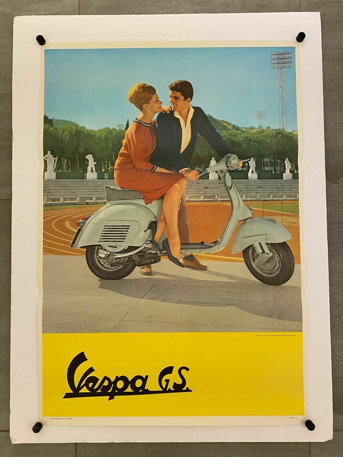 Anonymous, C.A. 1970s   Vespa Gs Original Vintage Poster Cm 99 X 69 photo for sale