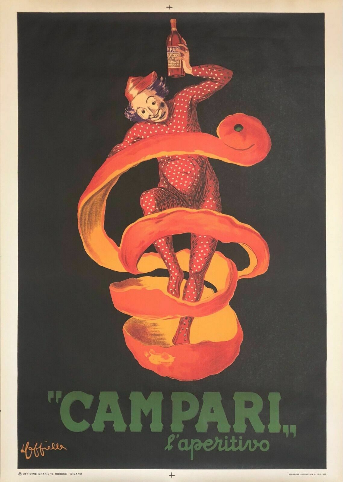 Leonetto Cappiello, 1950s   Spiritello Campari   Original Affiche Cm 140 X 100