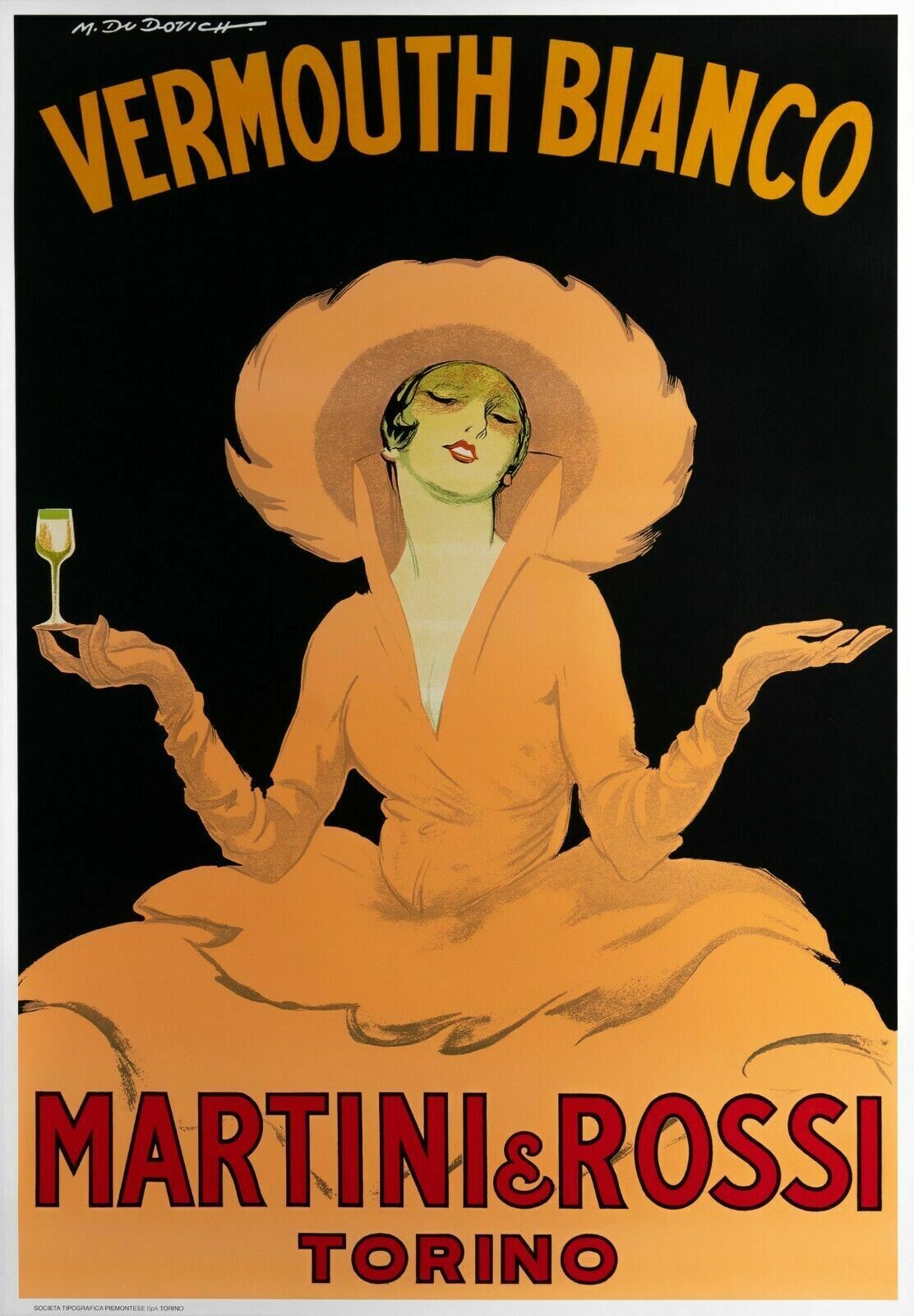 Marcello Dudovich, C.A. 1980   "Vermouth Bianco" Martini   Original Vintage Affiche