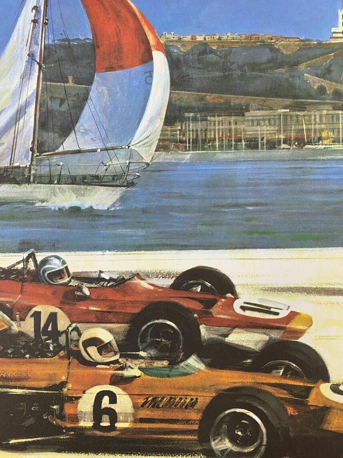 Monaco 1970   Michael Turner, 1970   Original Vintage Poster Linen Backed photo vinterior