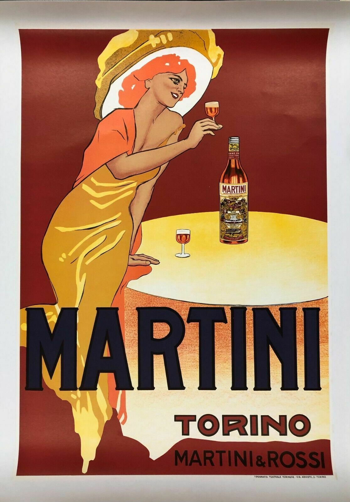 Marcello Dudovich, Ca 70s   Martini & Rossi Original Vintage Affiche Linen Backed On Canvas photo for sale
