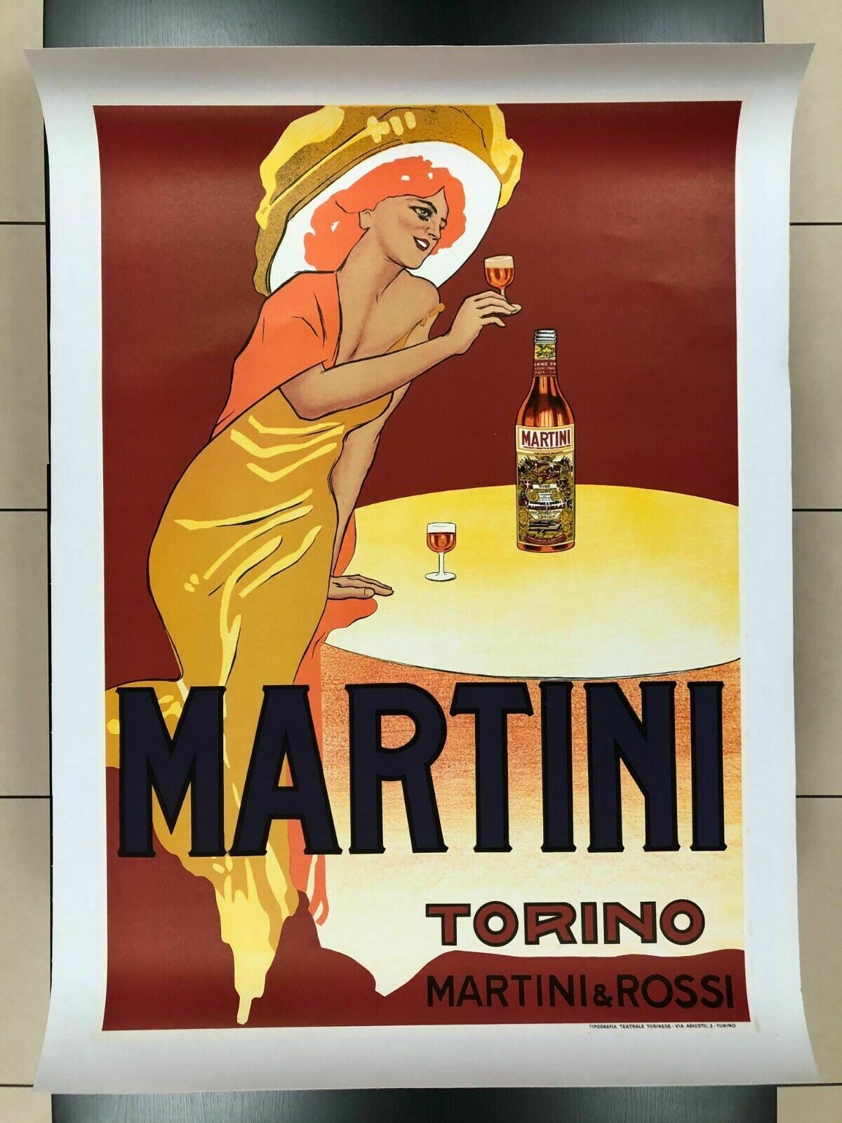Marcello Dudovich, Ca 70s   Martini & Rossi Original Vintage Affiche Linen Backed On Canvas photo Art